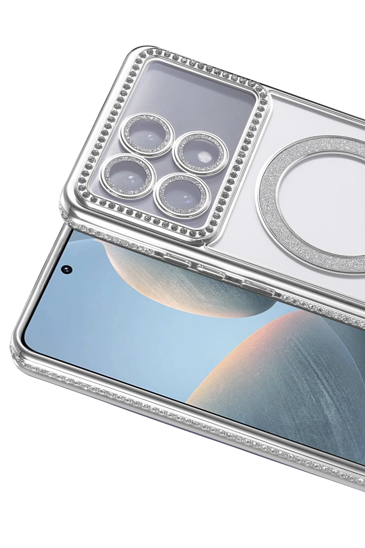 Newface Xiaomi Poco X6 Pro Joke Simli Magneticsafe Kılıf - Gümüş