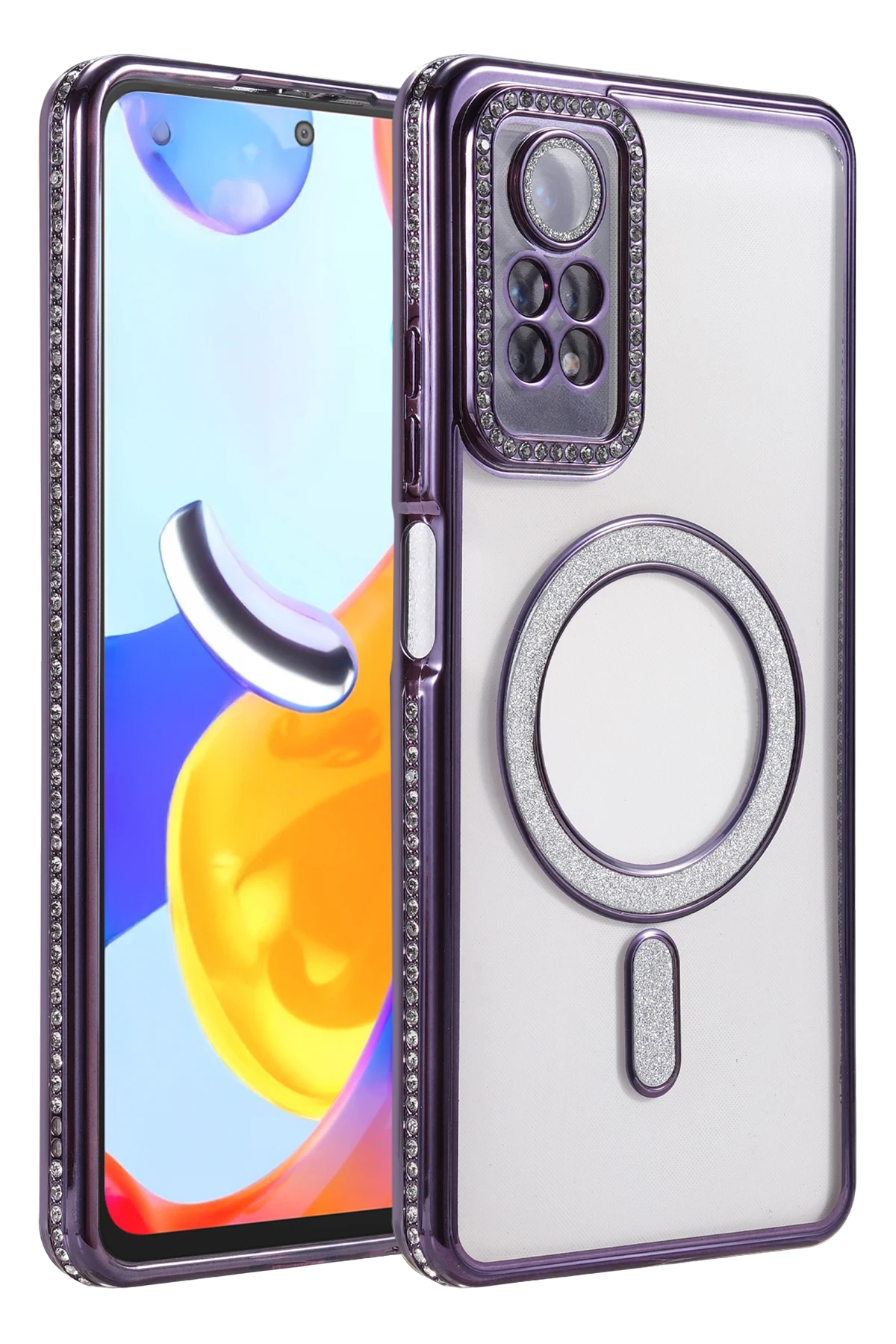 Newface Xiaomi Redmi Note 12 Pro 4G Joke Simli Magneticsafe Kılıf - Derin Mor