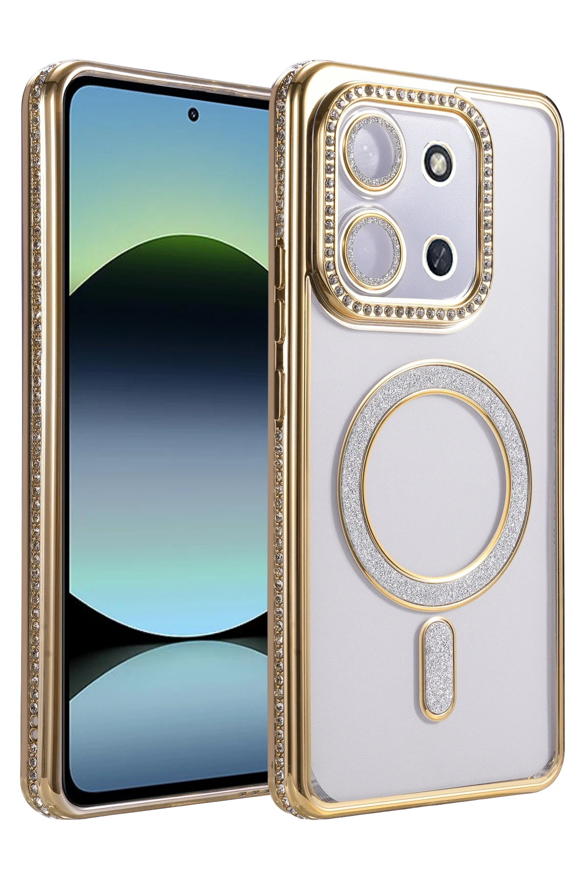Newface Xiaomi Redmi 15C 4G Joke Simli Magneticsafe Kılıf - Gold