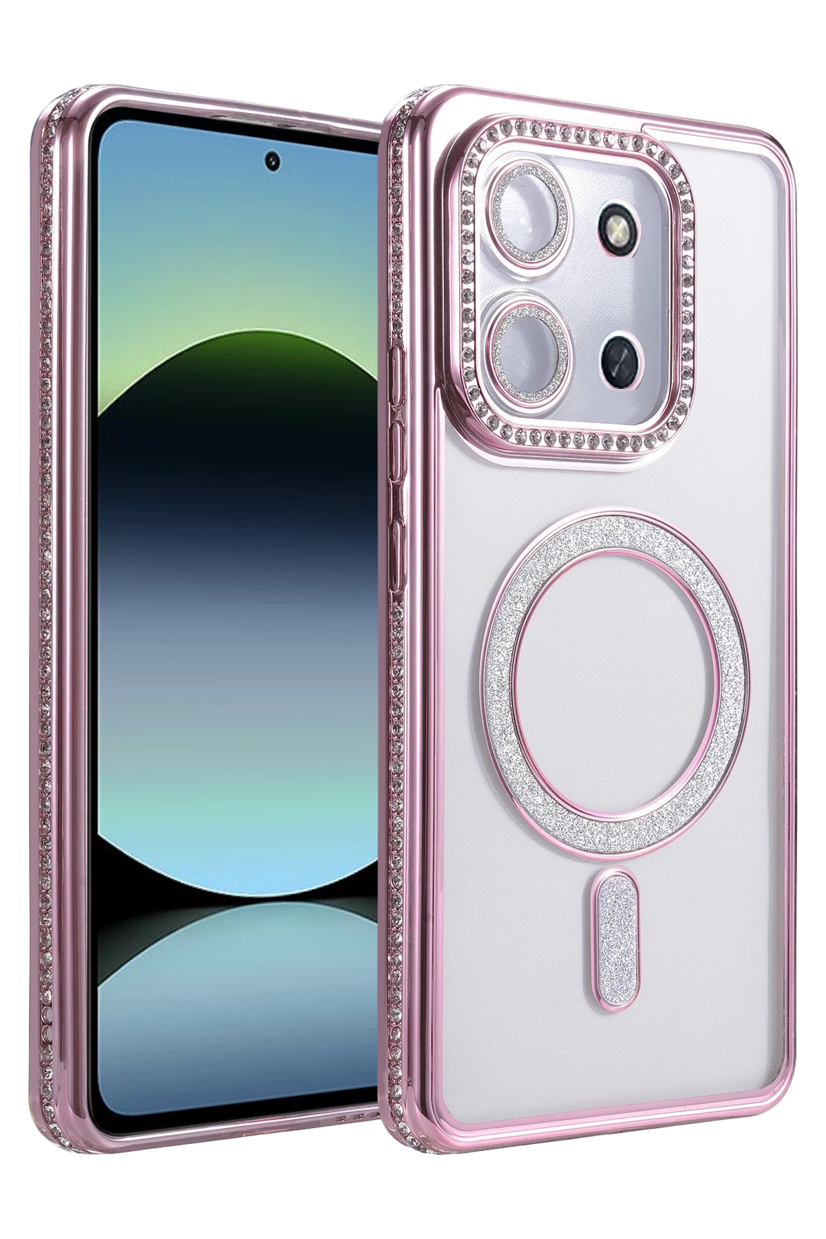 Newface Xiaomi Redmi 15C 4G Joke Simli Magneticsafe Kılıf - Pembe