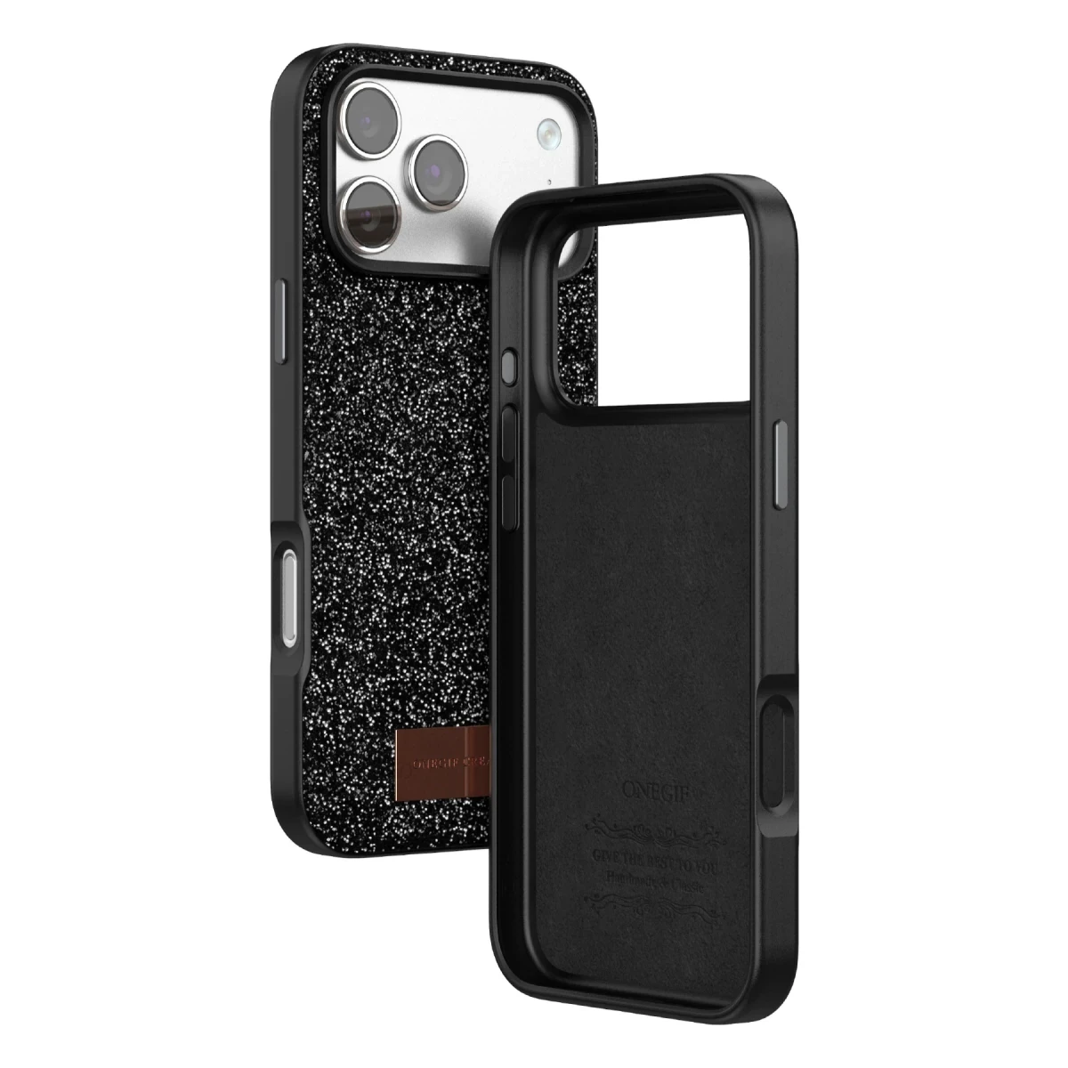 Onegif Apple iPhone 17 Pro Max Bright Simli Kapak - Siyah