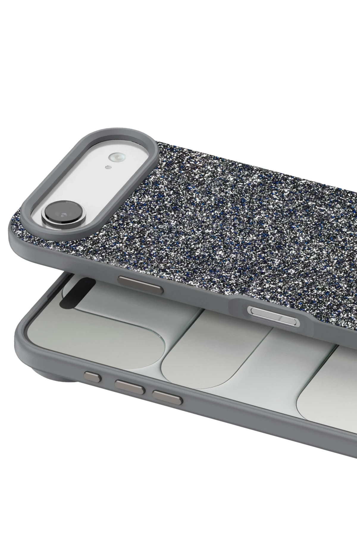 Onegif Apple iPhone 17 Air Bright Simli Kapak - Gümüş