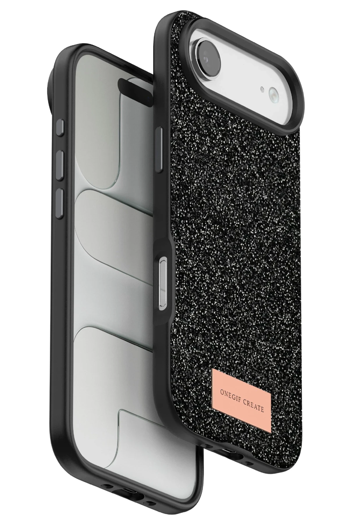 Onegif Apple iPhone 17 Air Bright Simli Kapak - Siyah