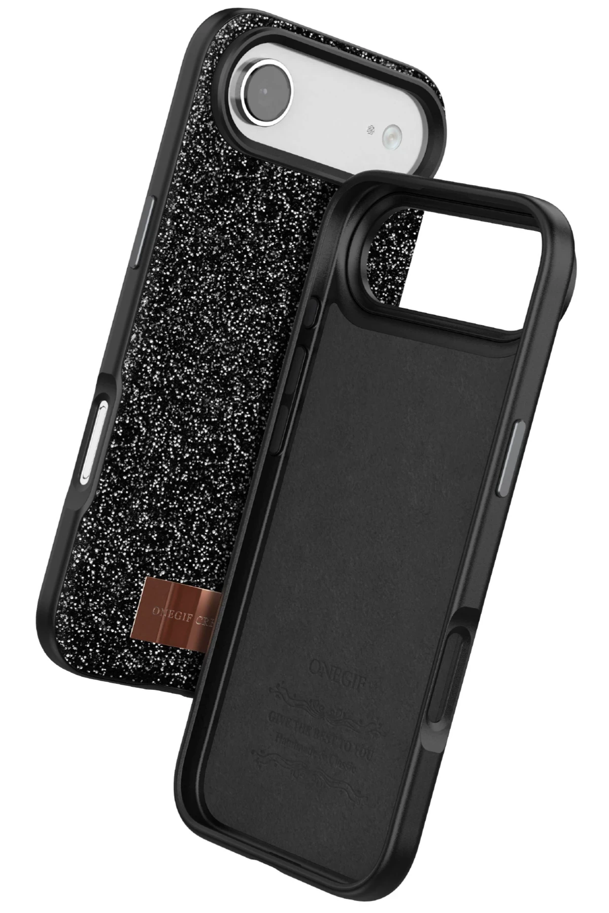 Onegif Apple iPhone 17 Air Bright Simli Kapak - Siyah