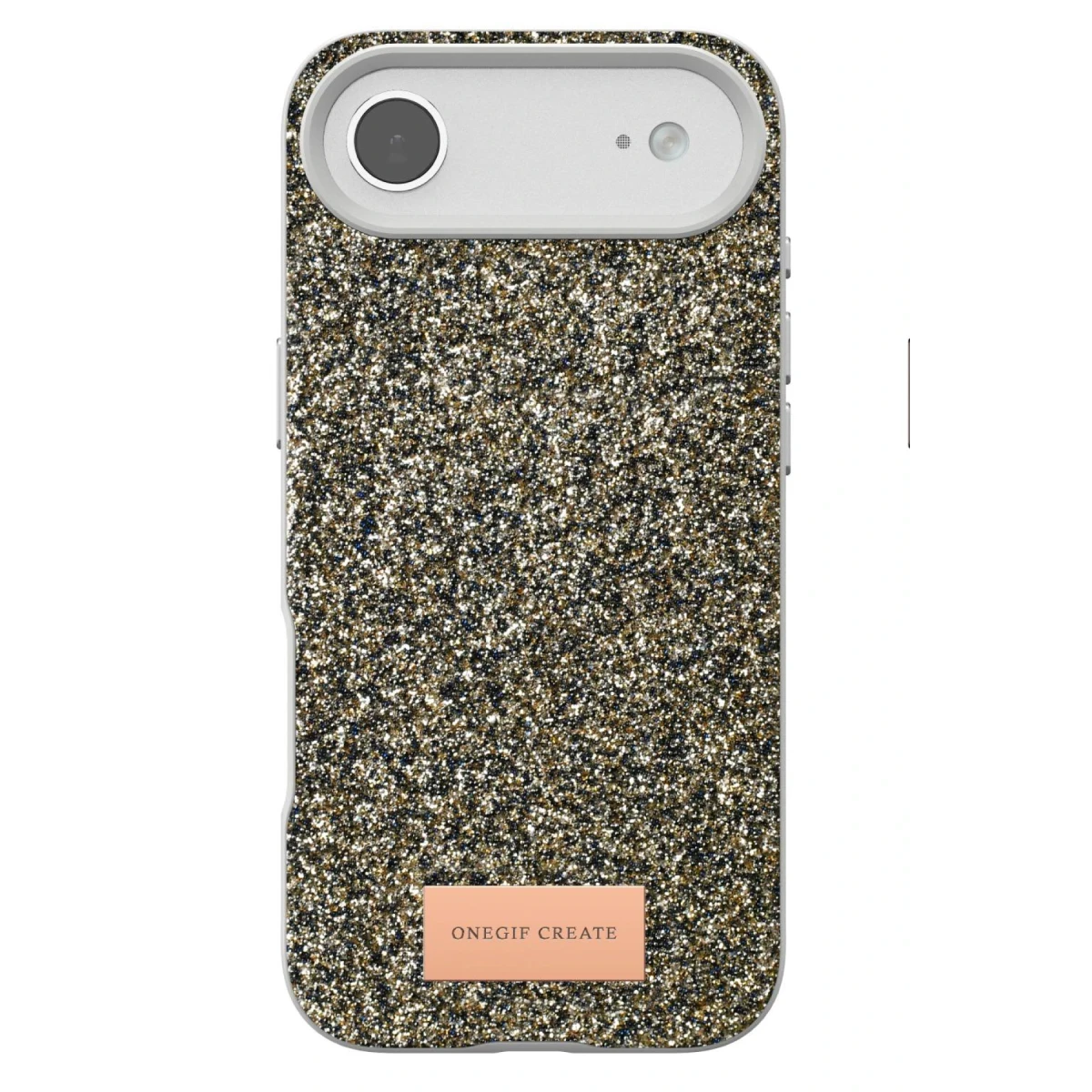 Onegif Apple iPhone 17 Air Bright Simli Kapak - Çöl Titanyum