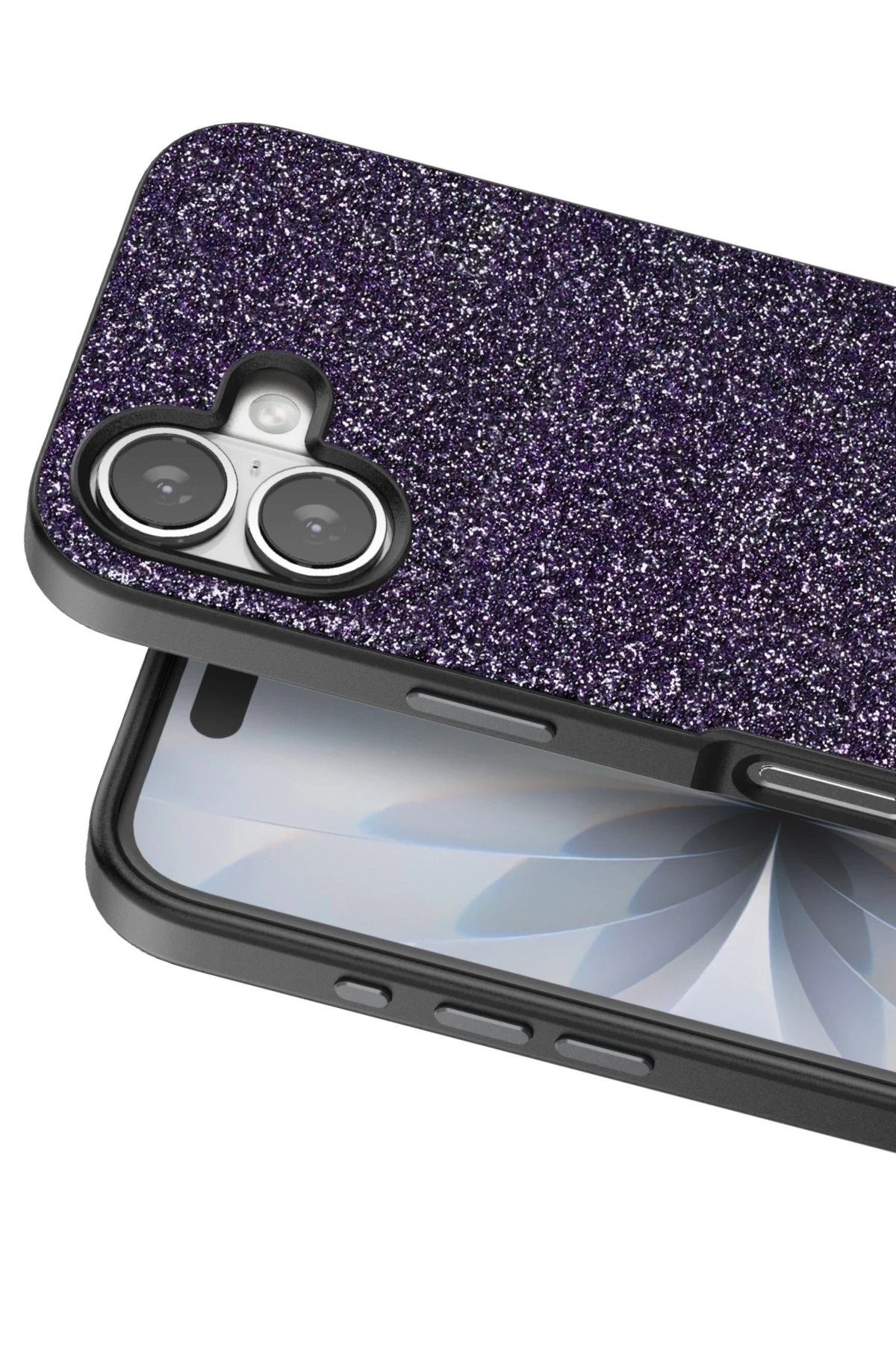 Onegif Apple iPhone 17 Bright Simli Kapak - Derin Mor