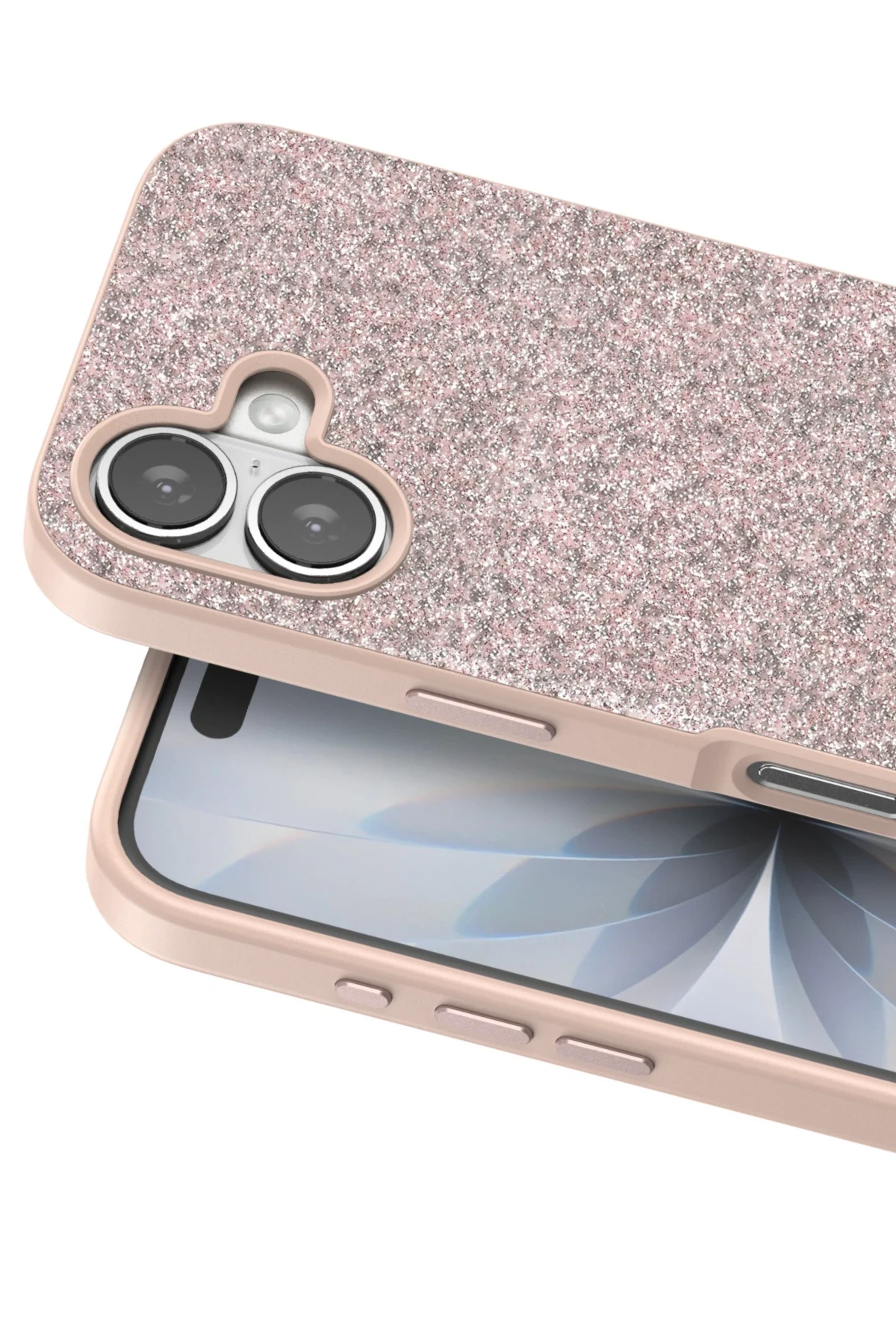 Onegif Apple iPhone 17 Bright Simli Kapak - Pembe