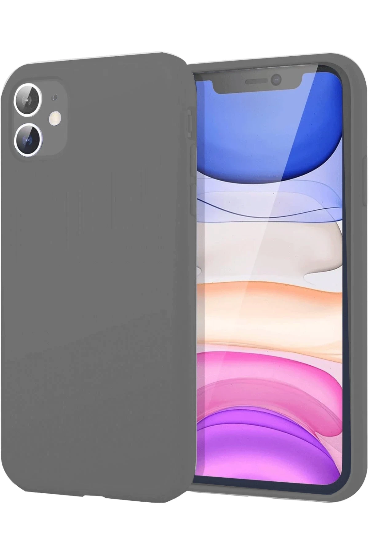 Newface iPhone 11 Kılıf First Silikon - Gri