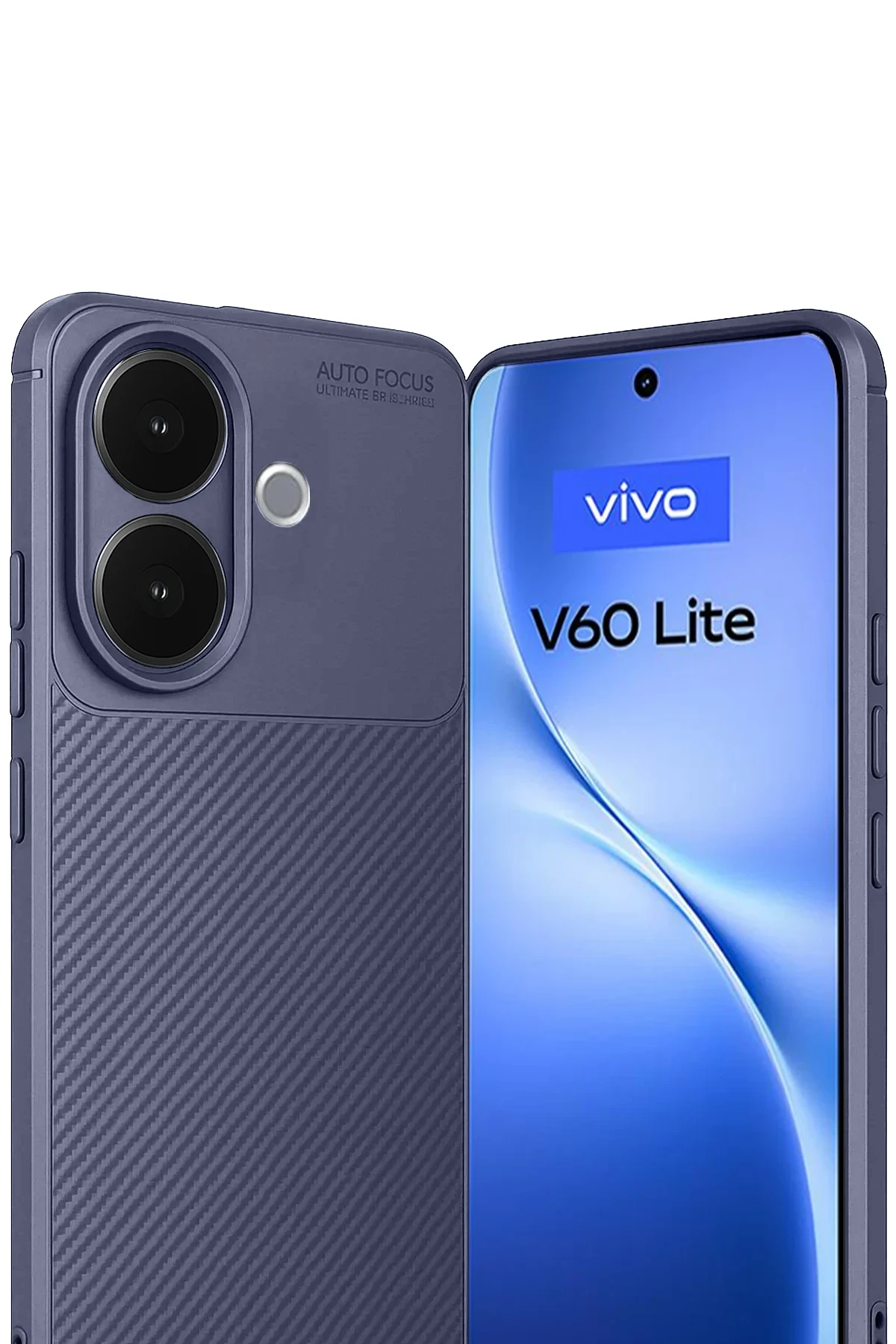 Newface Vivo V60 Lite Auto Focus Karbon Kapak - Lacivert