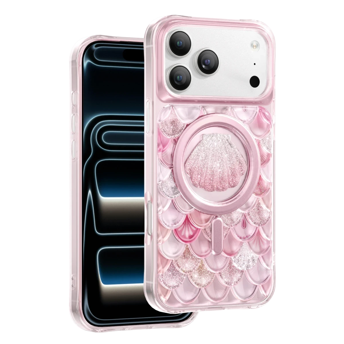 Keephone Apple iPhone 18 Pro Max/17 Pro Max Iceland Simli Magsafe Kapak - Pembe 2