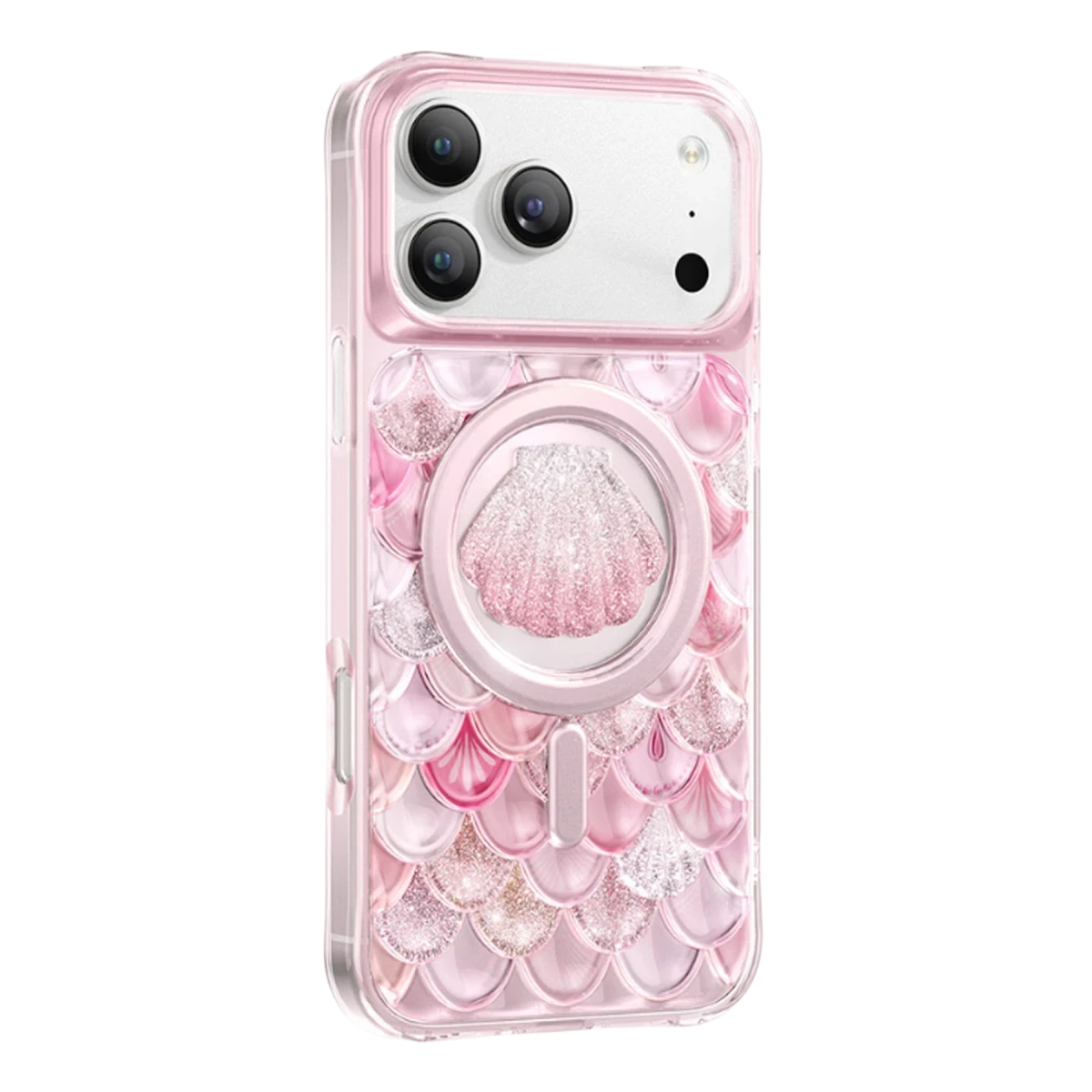Keephone Apple iPhone 17 Pro Max Iceland Simli Magsafe Kapak - Pembe
