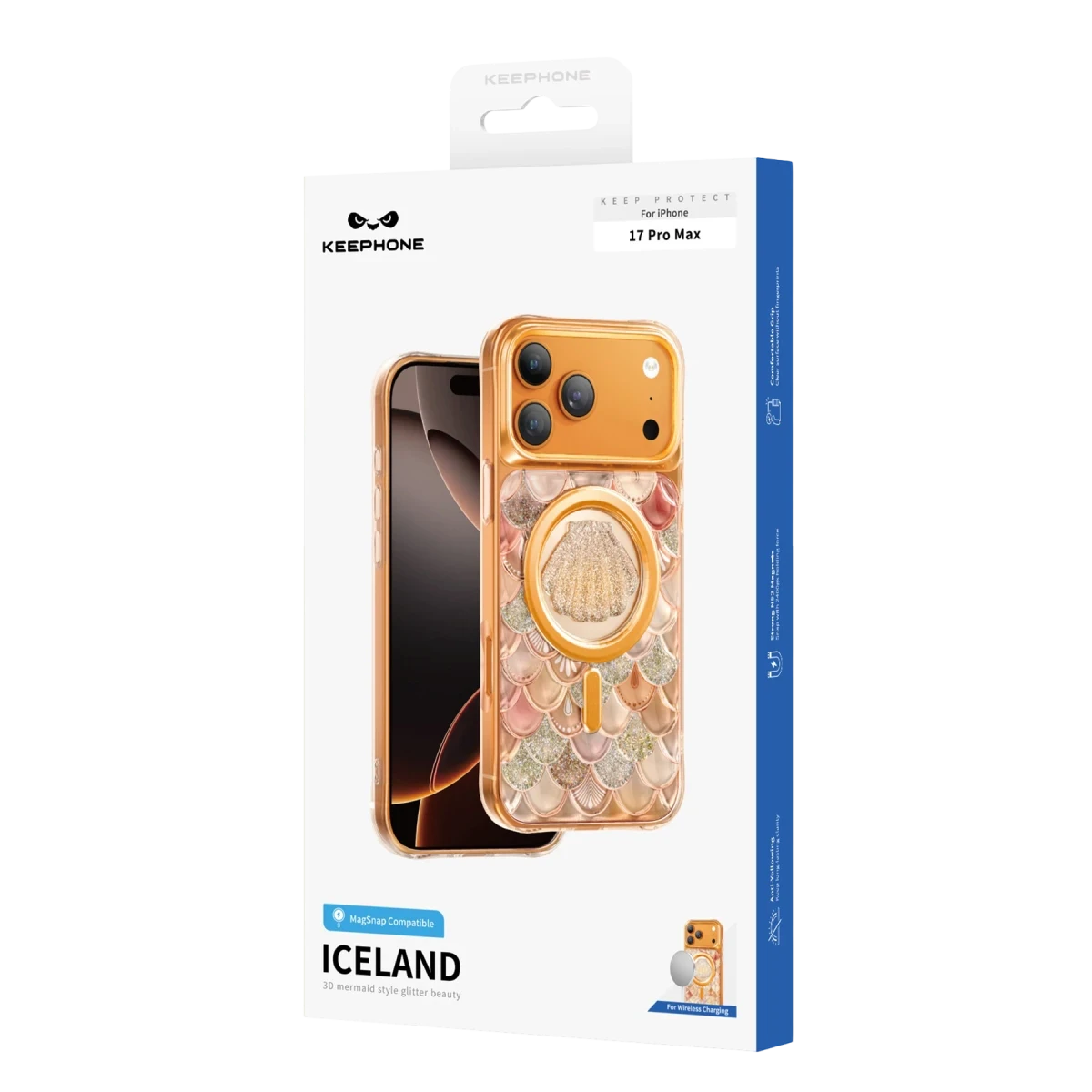 Keephone Apple iPhone 18 Pro/17 Pro Iceland Simli Magsafe Kapak - Mor 2