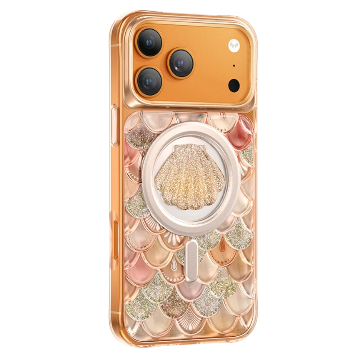 Keephone Apple iPhone 17 Pro Iceland Simli Magsafe Kapak - Turuncu