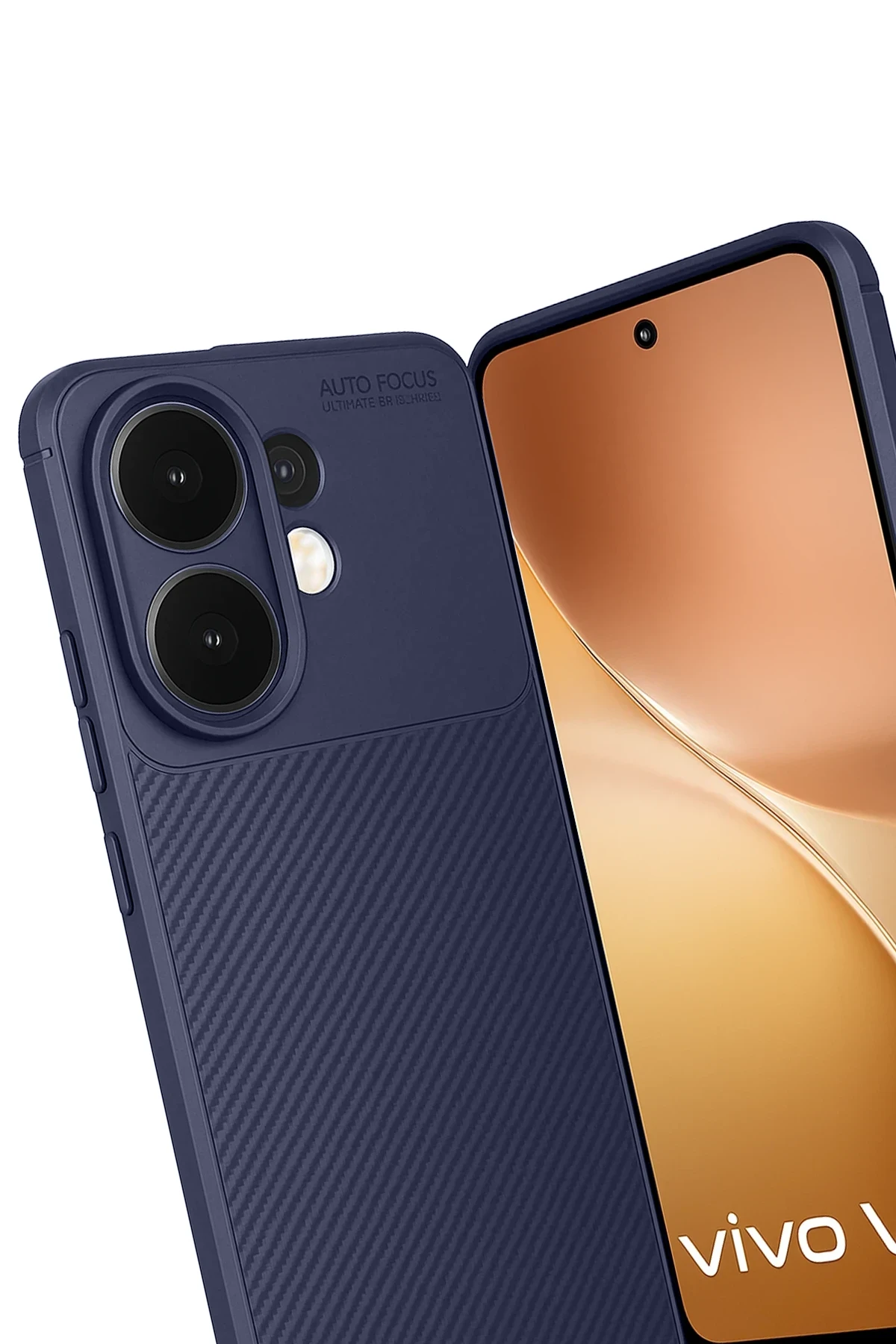 Newface Vivo V60 5G Auto Focus Karbon Kapak - Lacivert