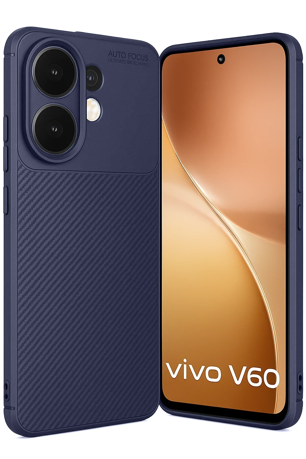 Newface Vivo V60 5G Auto Focus Karbon Kapak - Lacivert
