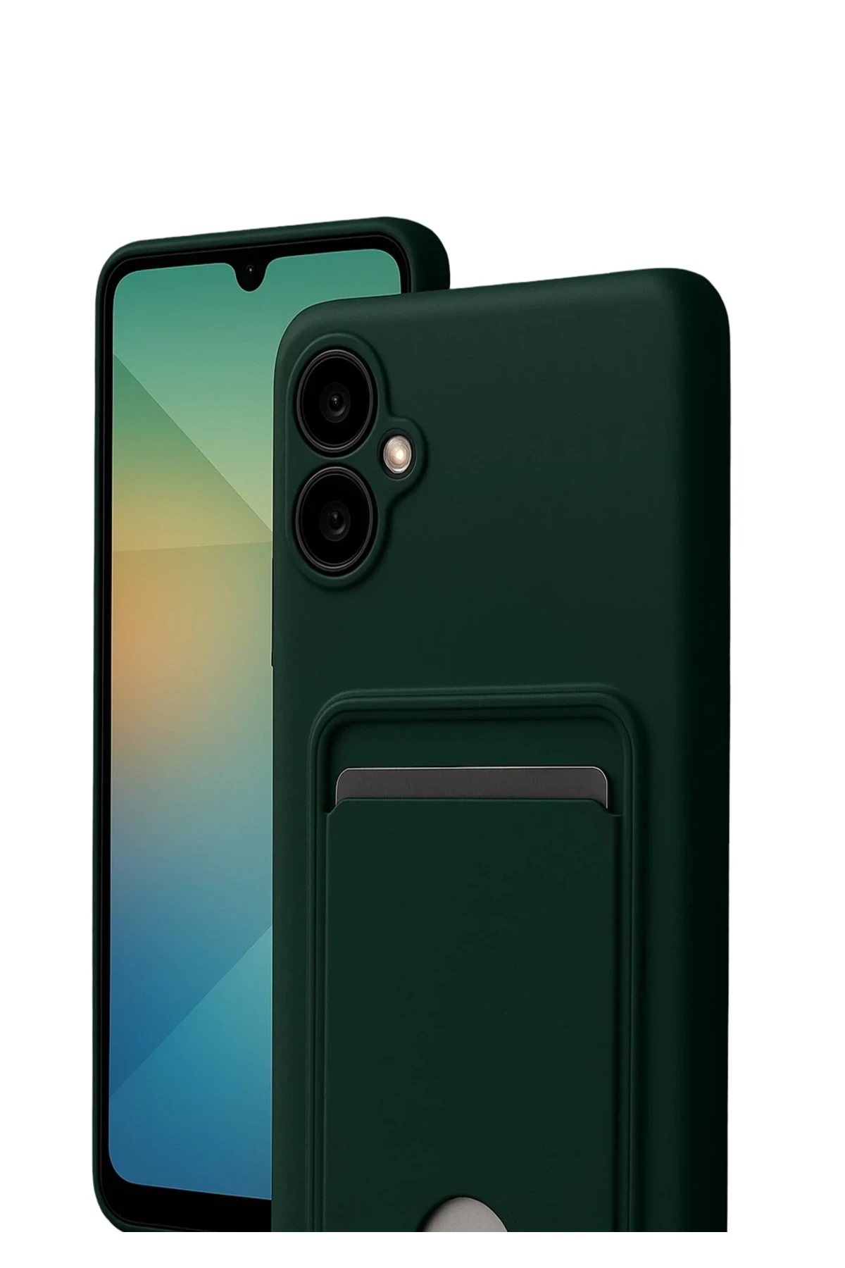 Newface Samsung Galaxy A07 Kelvin Kartvizitli Silikon - Koyu Yeşil