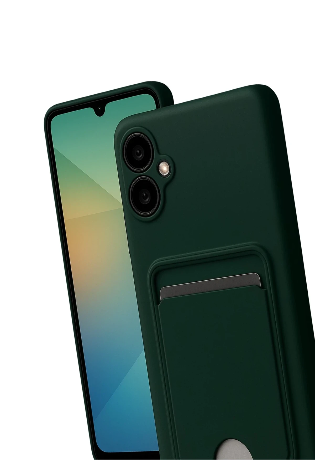 Newface Samsung Galaxy A07 Kelvin Kartvizitli Silikon - Koyu Yeşil