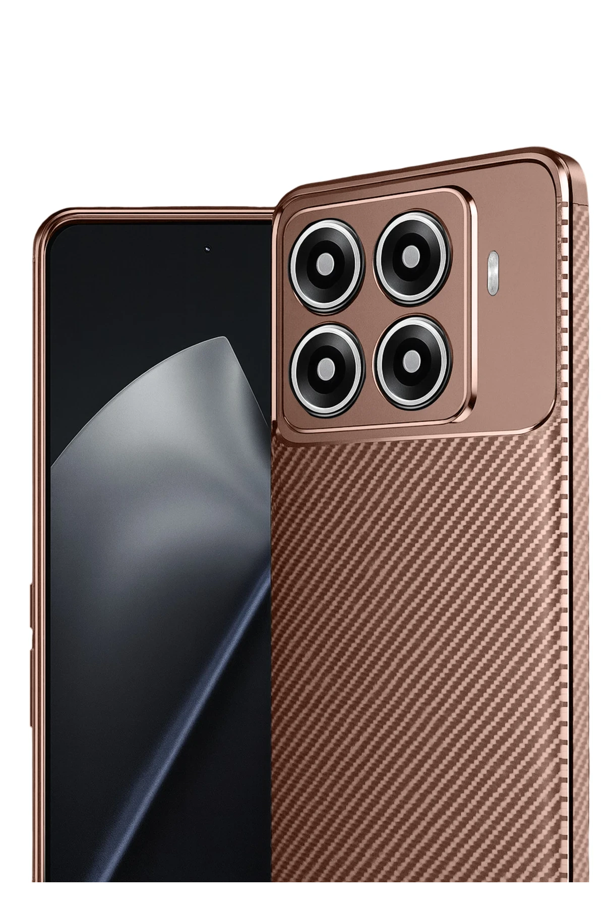 Newface Xiaomi Mi 15T Pro Auto Focus Karbon Kapak - Kahverengi