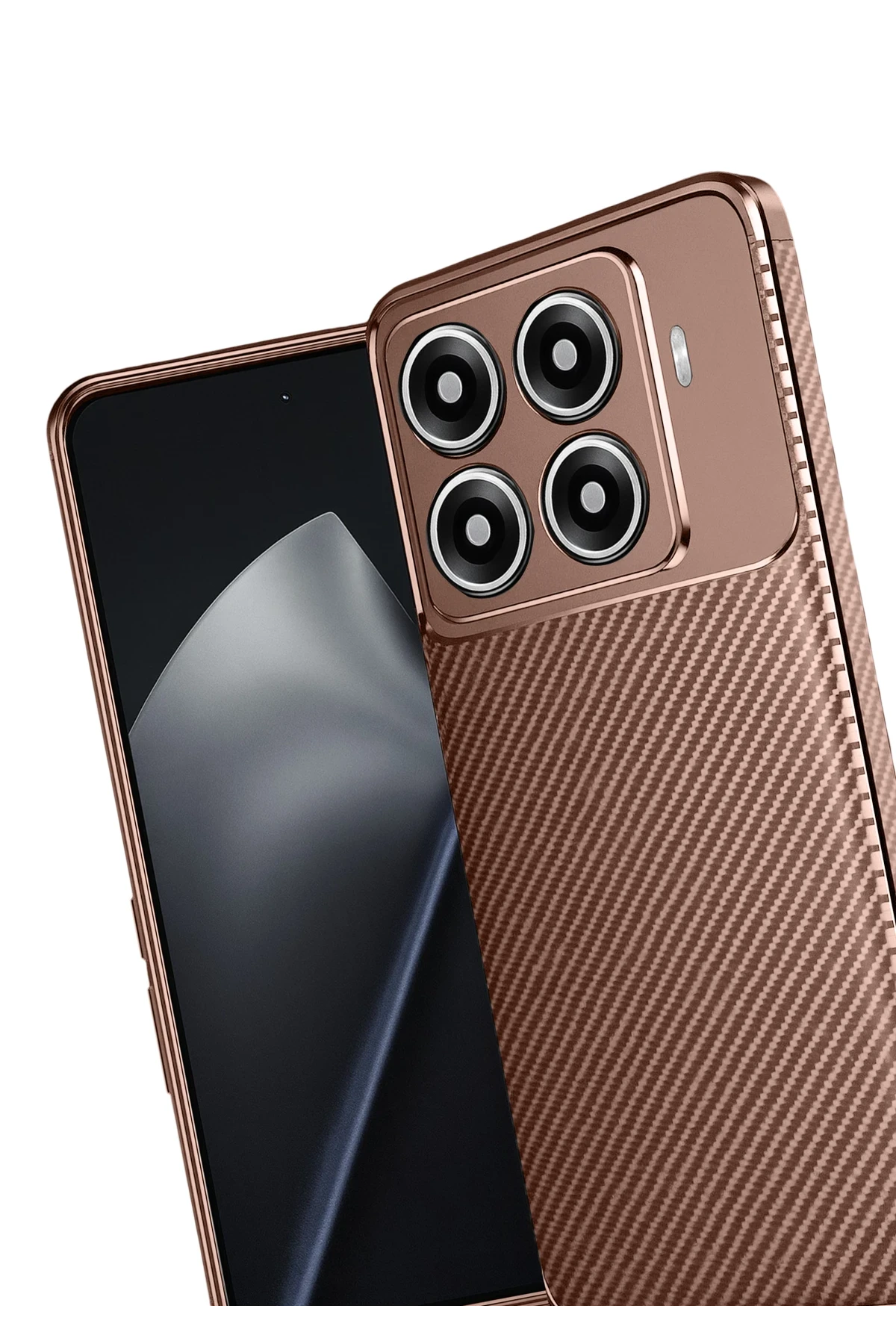 Newface Xiaomi Mi 15T Pro Auto Focus Karbon Kapak - Kahverengi