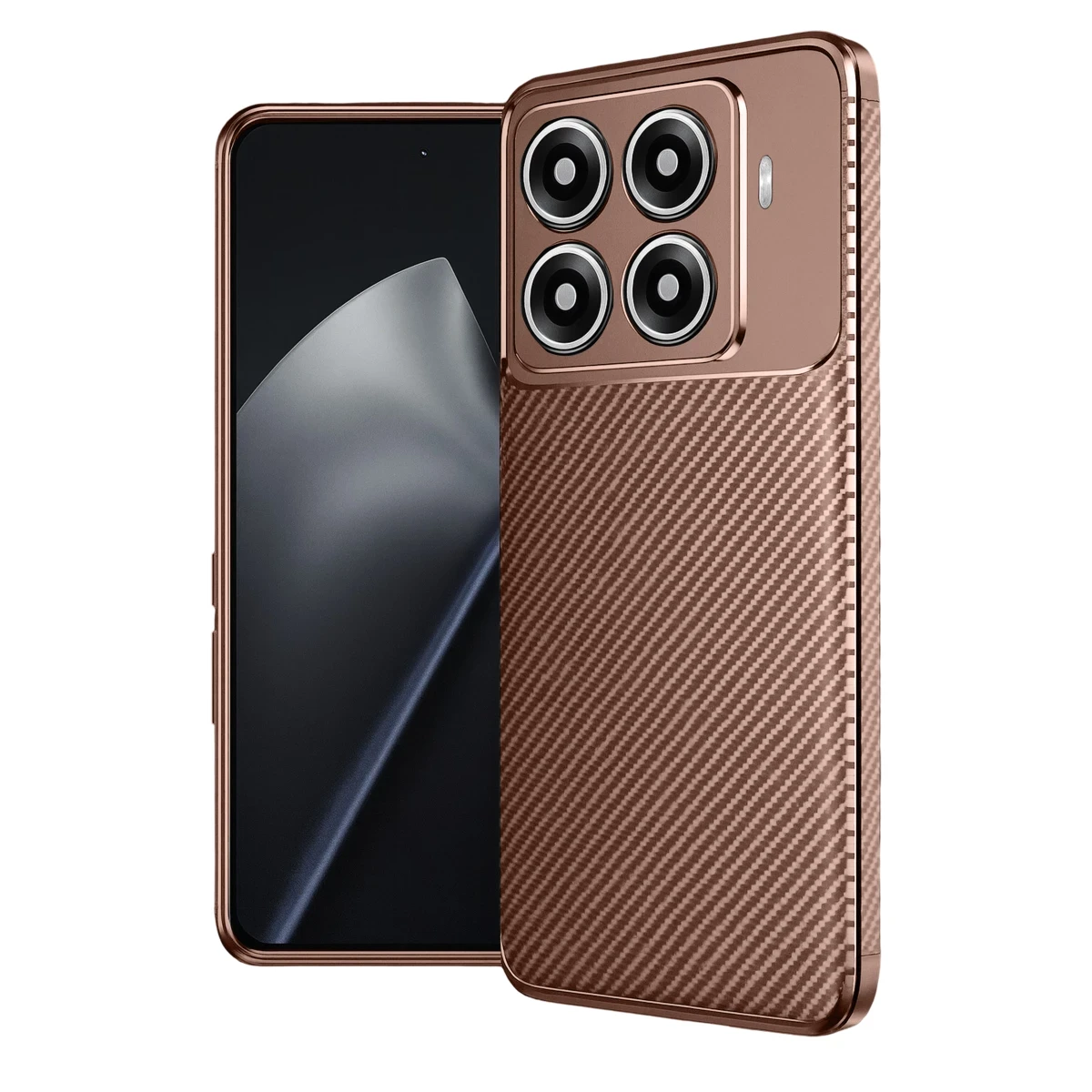 Newface Xiaomi Mi 15T Pro Auto Focus Karbon Kapak - Kahverengi
