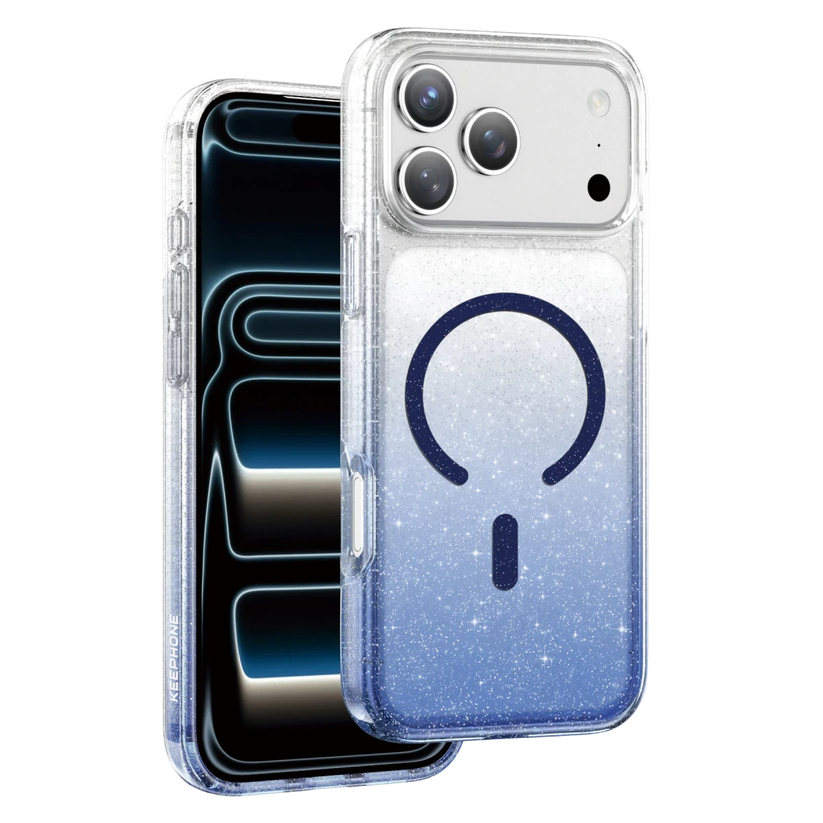 Keephone Apple iPhone 17 Pro Lillian Simli Magsafe Kılıf - Mavi