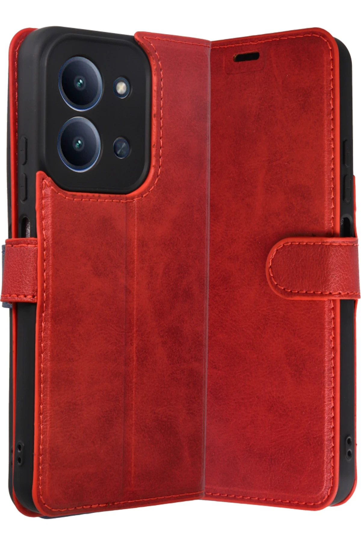Newface Xiaomi Redmi 15C 4G Trend S Plus Kapaklı Kılıf - Kırmızı