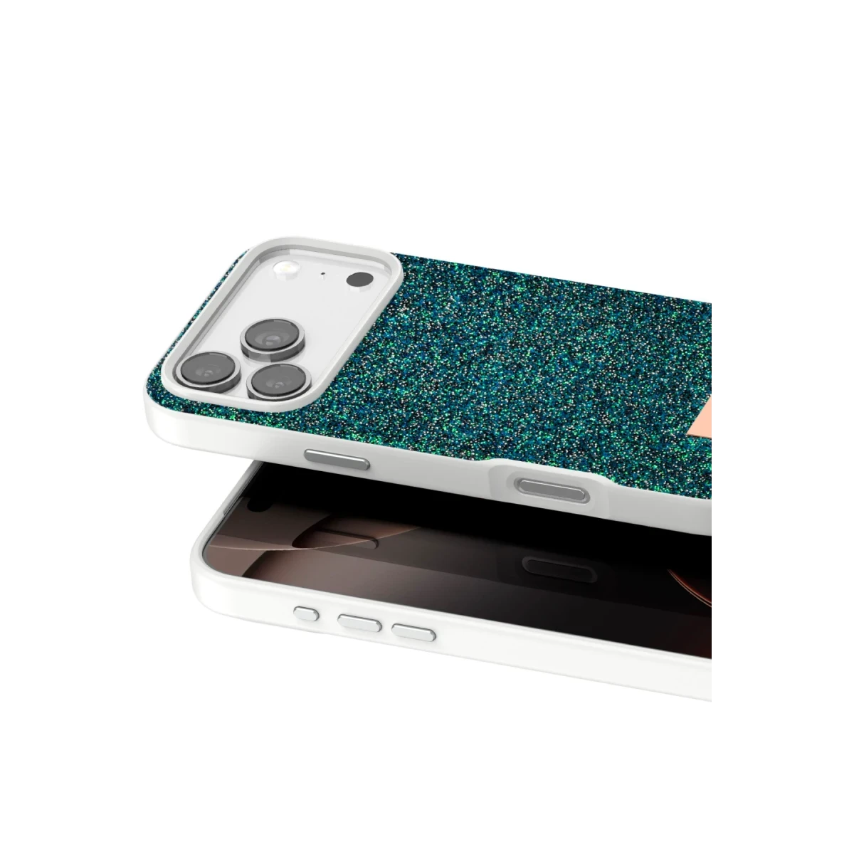 Onegif Apple iPhone 17 Pro Max Bright Simli Kapak - Koyu Yeşil