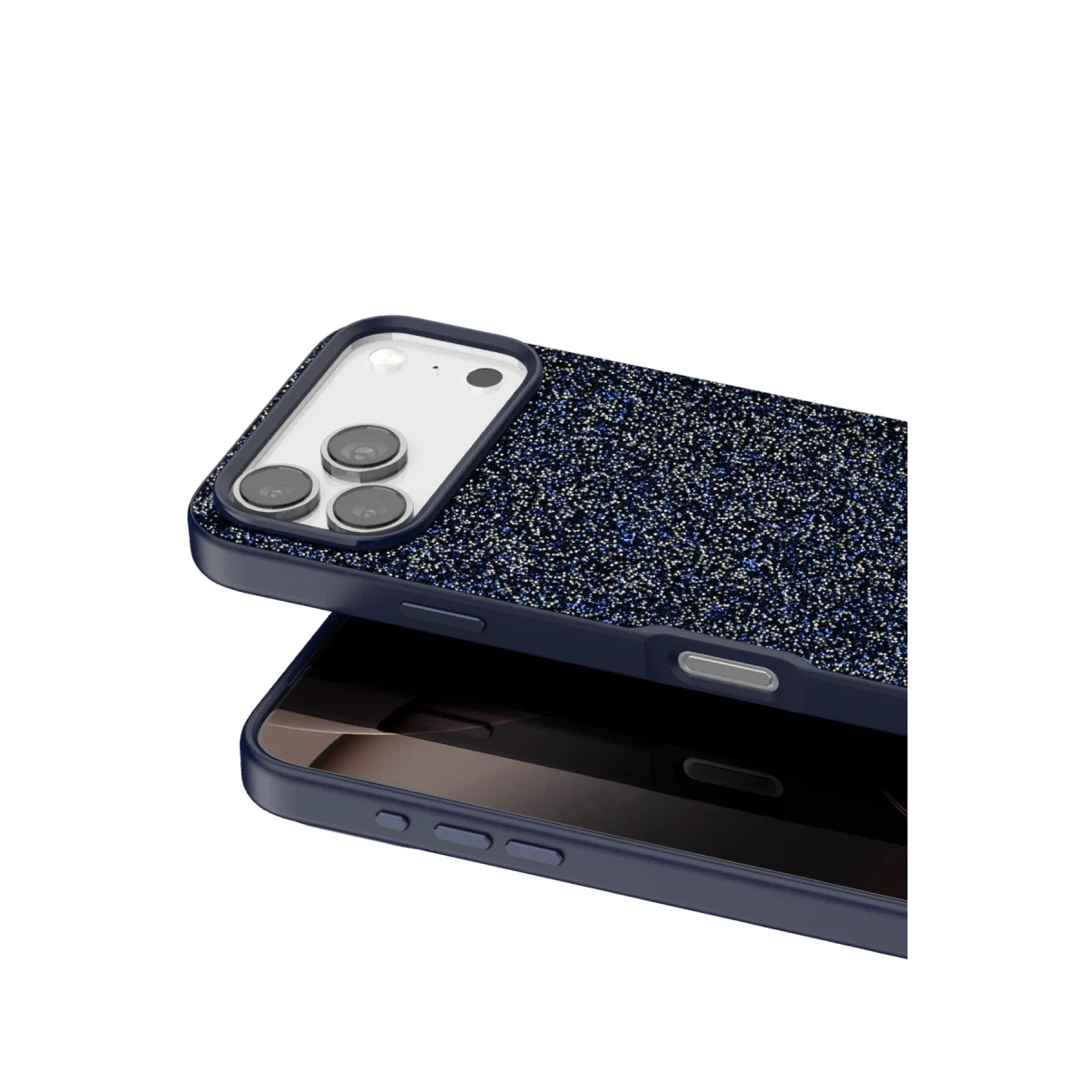 Onegif Apple iPhone 17 Pro Max Bright Simli Kapak - Mavi