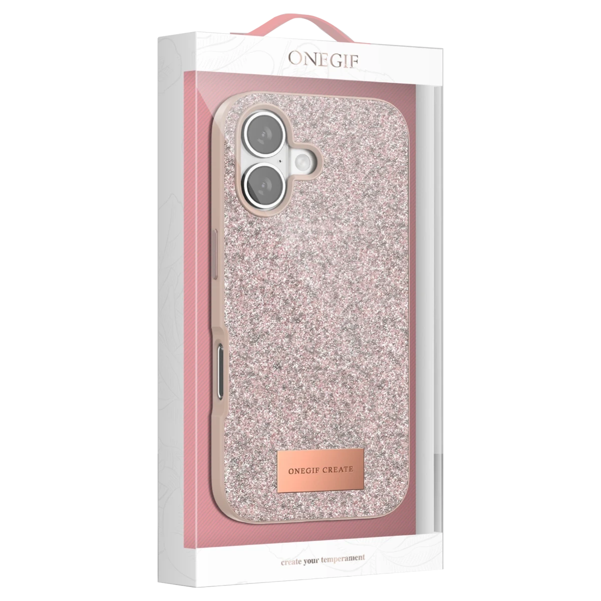 Onegif Apple iPhone 17 Air Bright Simli Kapak - Beyaz