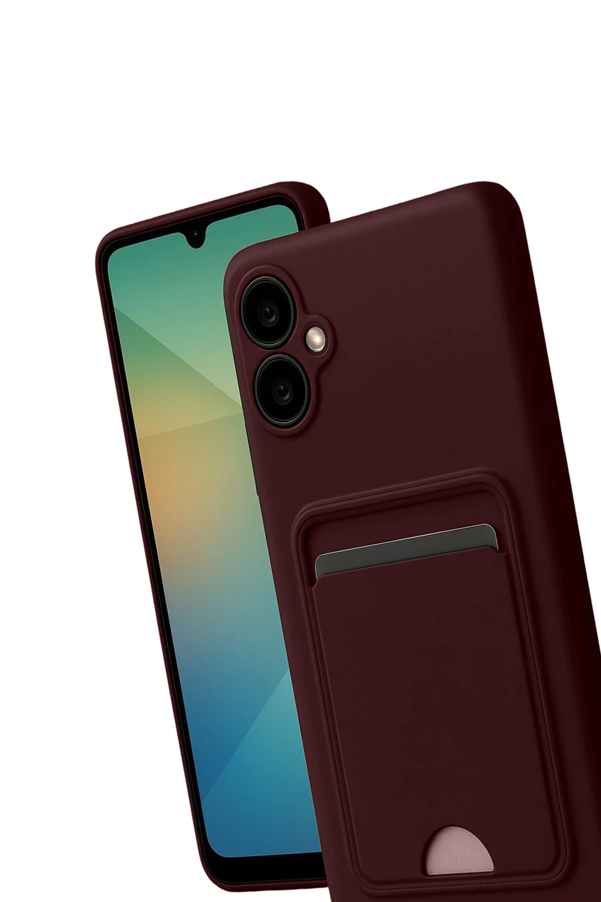 Newface Samsung Galaxy A07 Kelvin Kartvizitli Silikon - Bordo