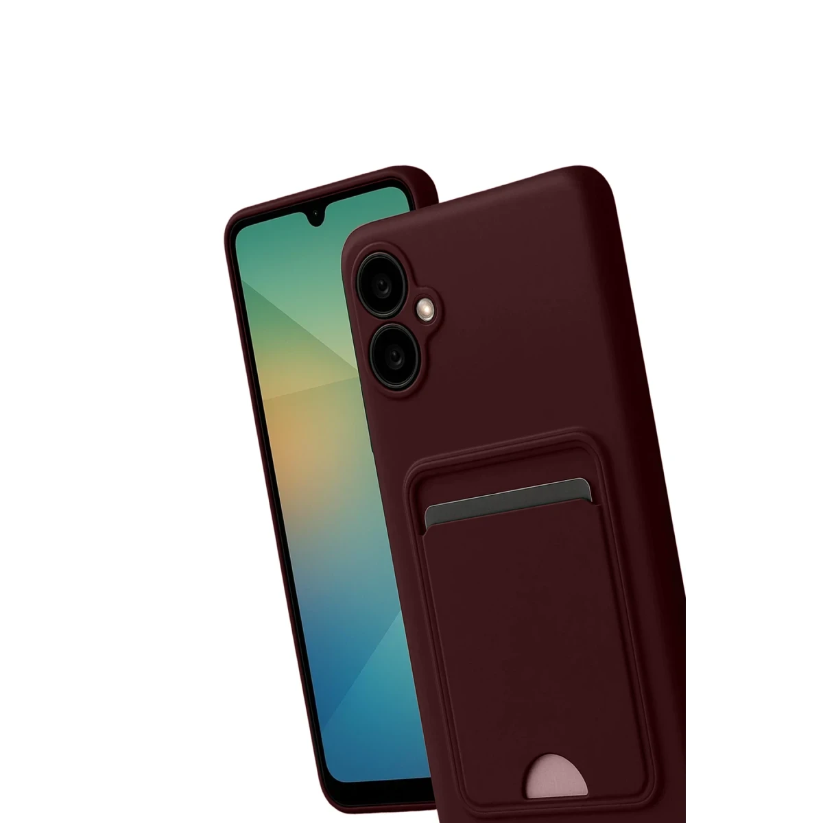 Newface Samsung Galaxy A07 4G Kelvin Kartvizitli Silikon - Bordo — görsel 6