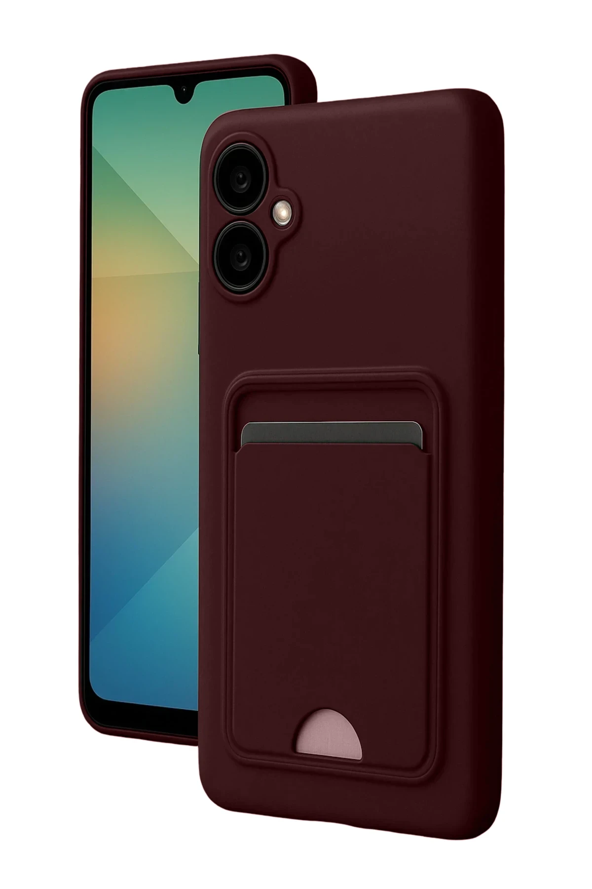 Newface Samsung Galaxy A07 Kelvin Kartvizitli Silikon - Bordo