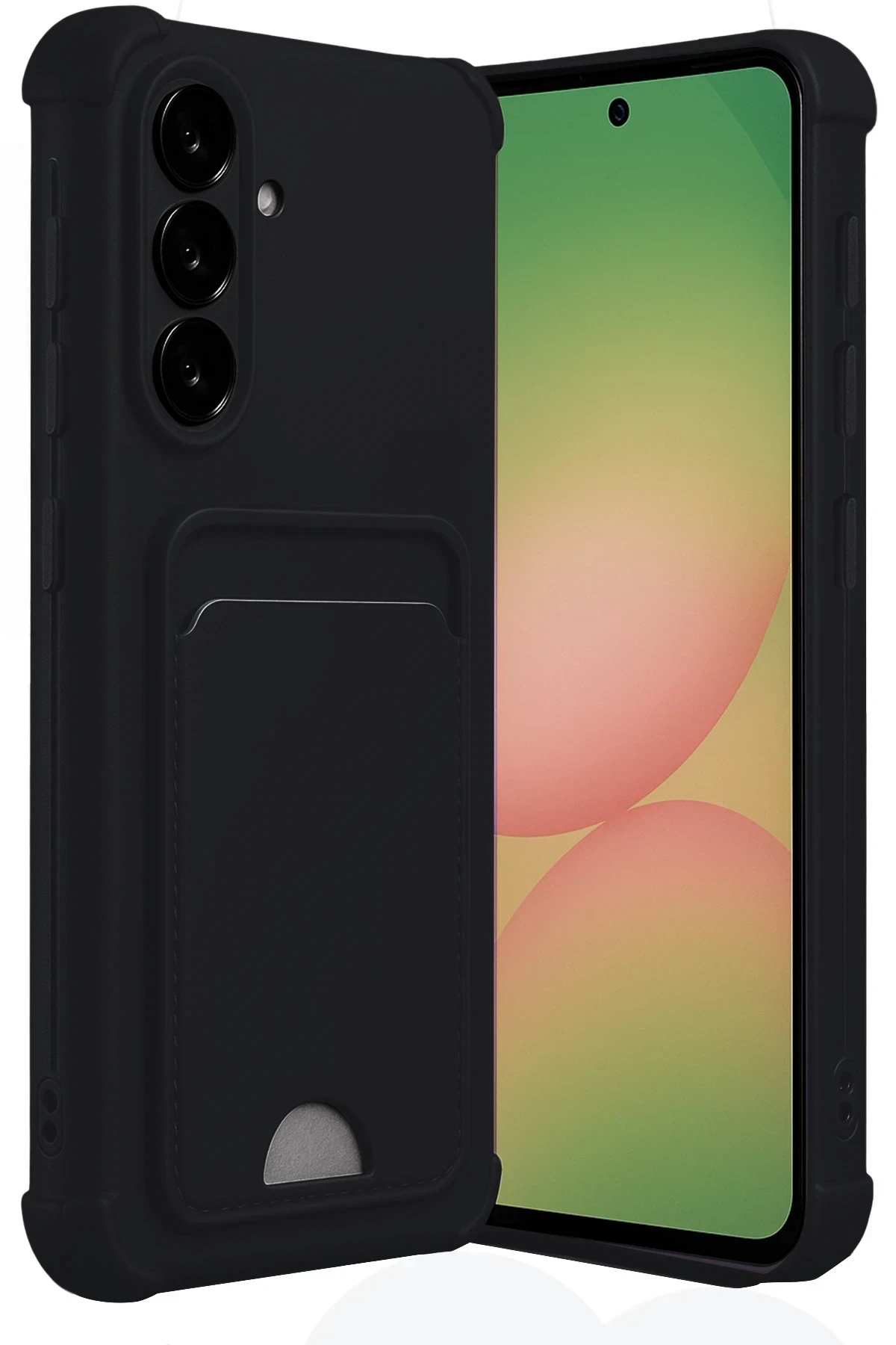 Newface Samsung Galaxy A56 Kılıf Kelvin Kartvizitli Silikon - Siyah