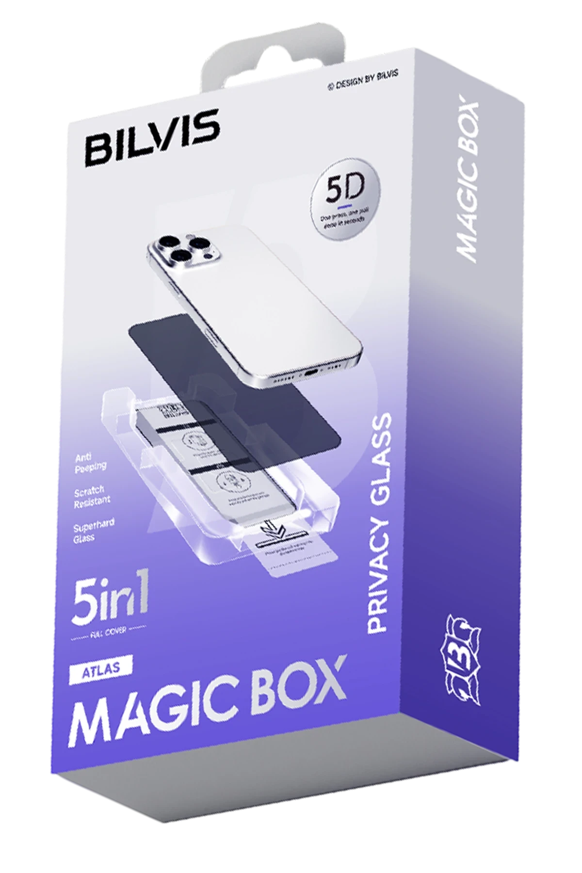 Newface Apple iPhone 12 Bilvis 5in1 5D Magic Hayalet Cam Ekran Koruyucu - Siyah