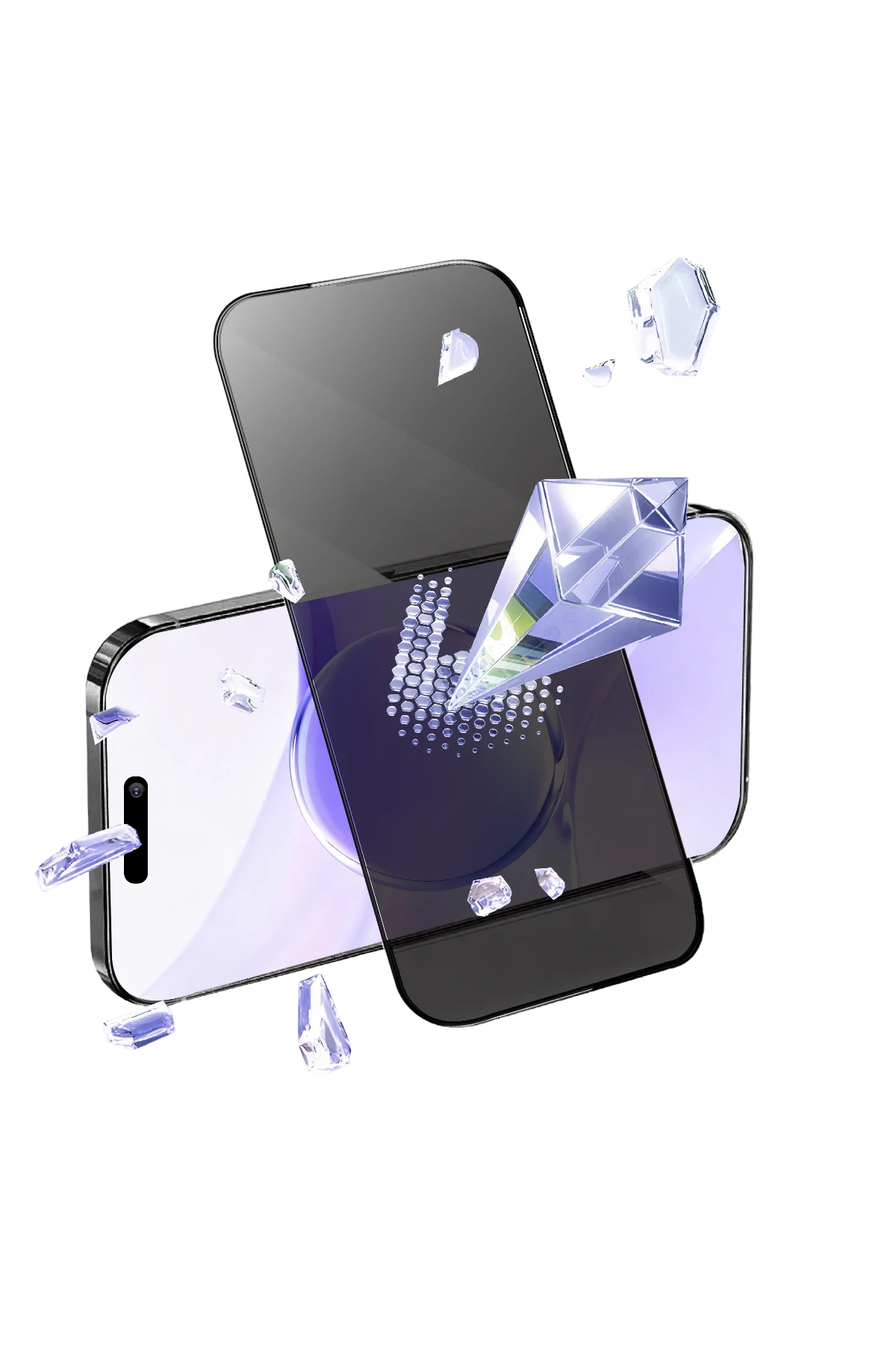 Newface Apple iPhone 15 Pro Bilvis 5in1 5D Magic Hayalet Cam Ekran Koruyucu - Siyah