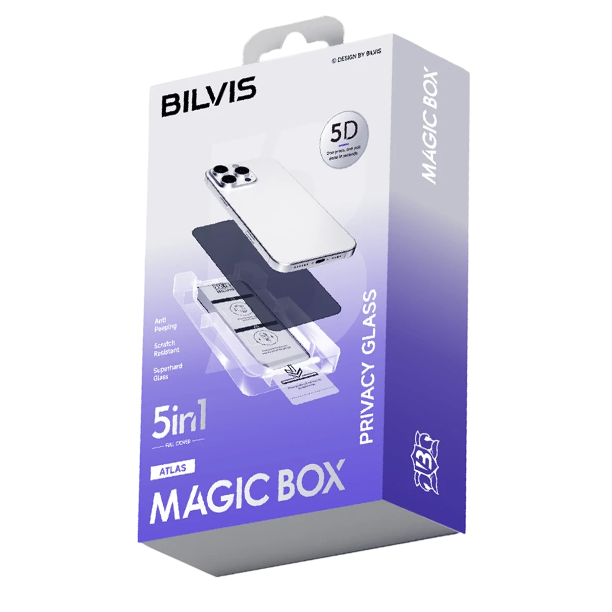 Newface Apple iPhone 14 Pro Max Bilvis 5in1 5D Magic Hayalet Cam Ekran Koruyucu - Siyah — görsel 8