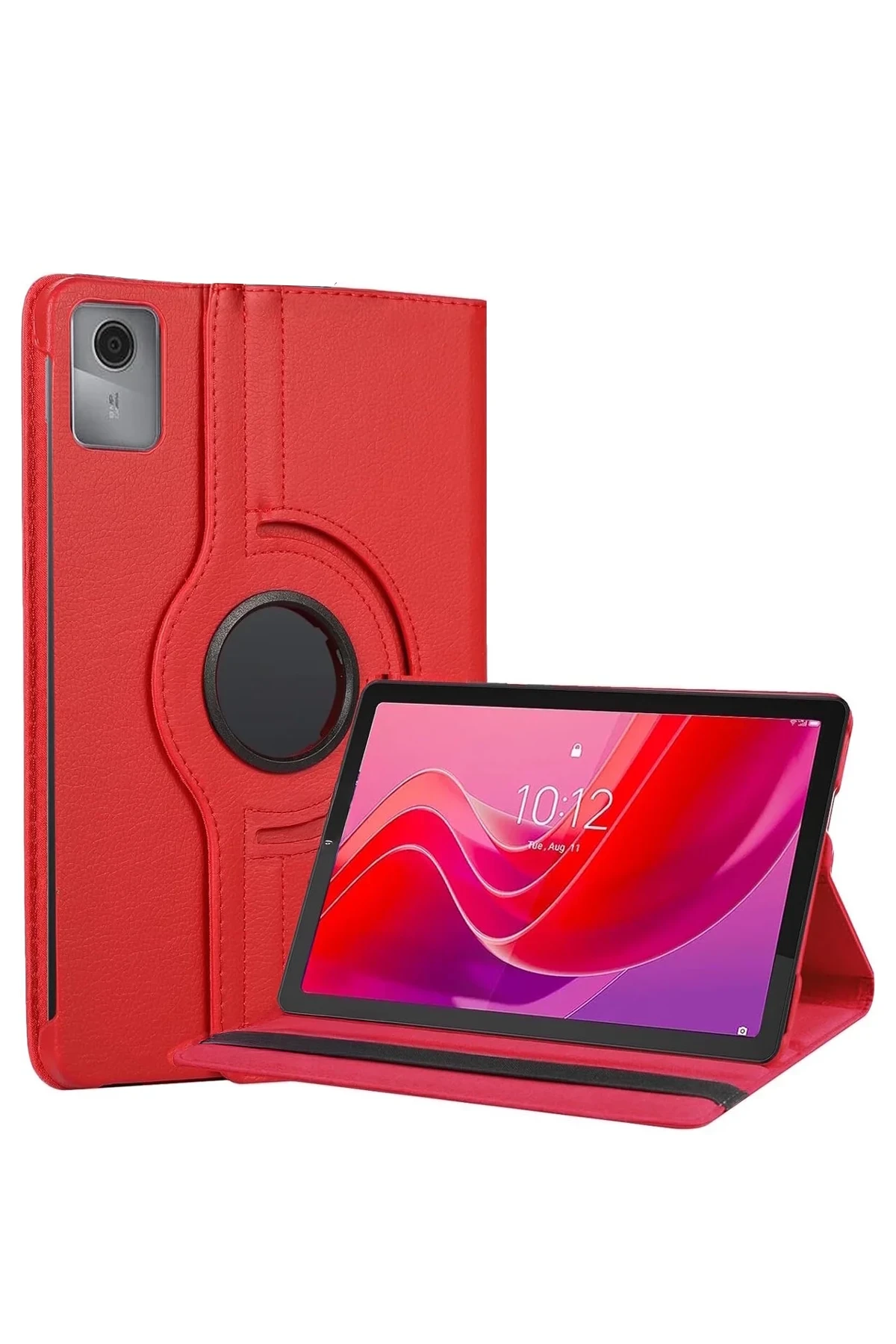 Newface Lenovo Tab M11 TB330FU 360 Tablet Deri Kılıf - Kırmızı