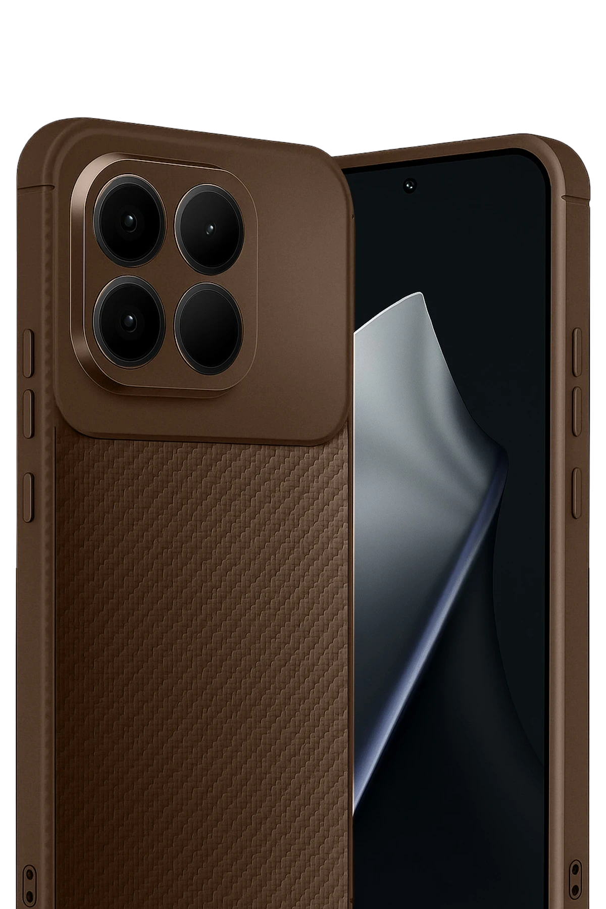 Newface Xiaomi Mi 15T Auto Focus Karbon Kapak - Kahverengi