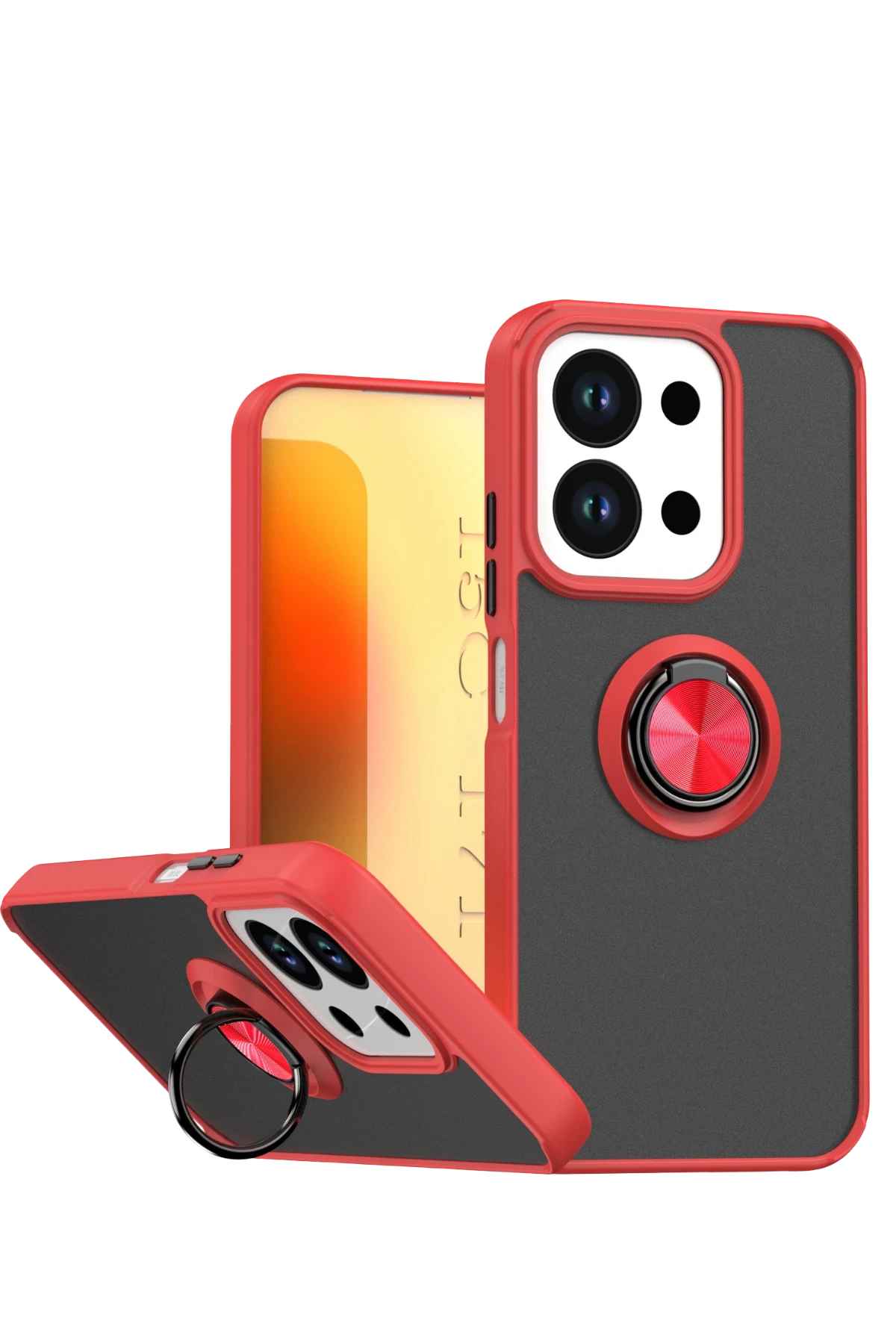 Newface Xiaomi Redmi 15C 4G Montreal Yüzüklü Silikon Kapak - Kırmızı