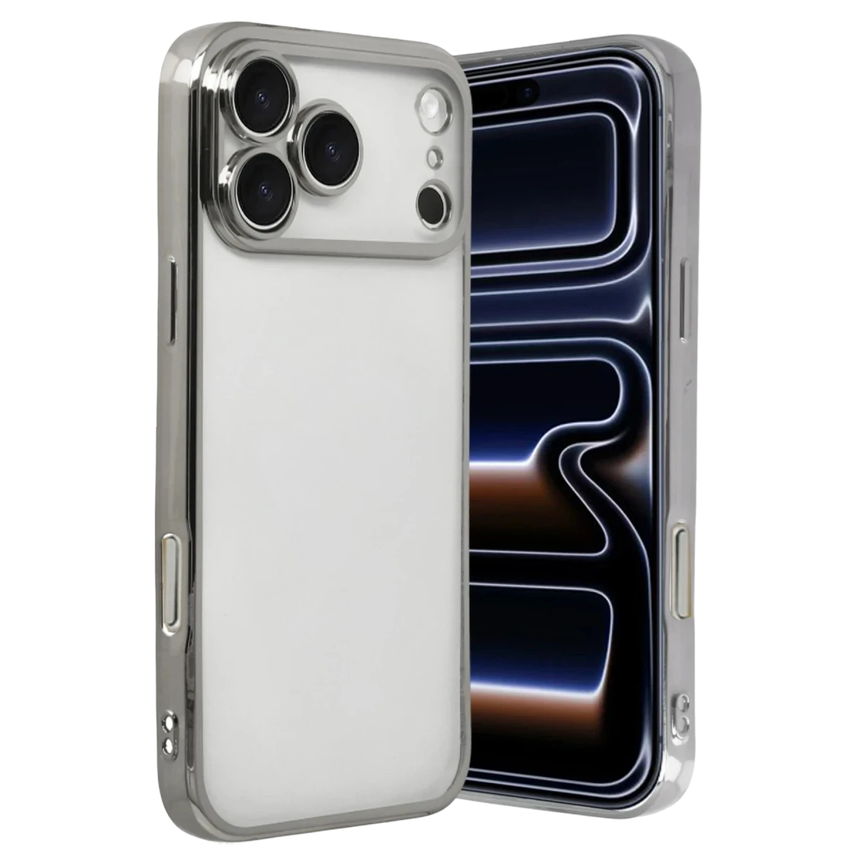 Newface Apple iPhone 17 Pro Max Razer Lensli Silikon - Gümüş