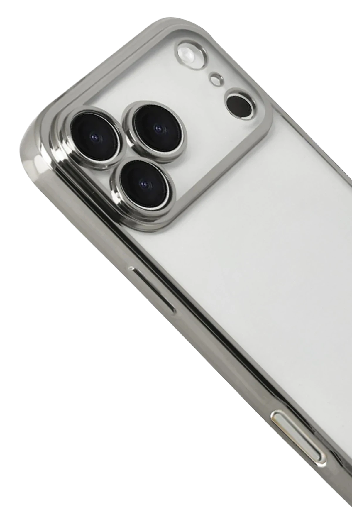 Newface Apple iPhone 17 Pro Max Razer Lensli Silikon - Gümüş