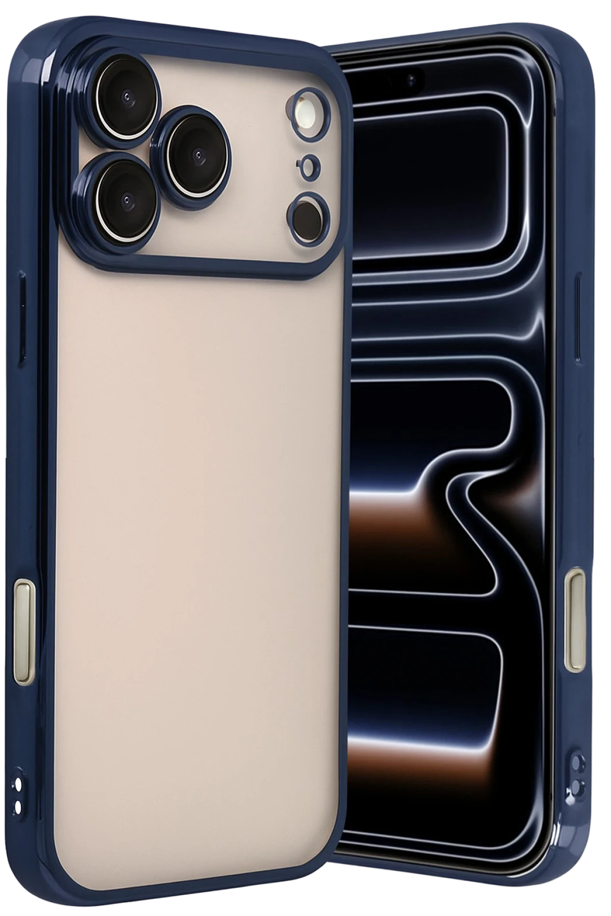 Newface Apple iPhone 17 Pro Max Razer Lensli Silikon - Lacivert