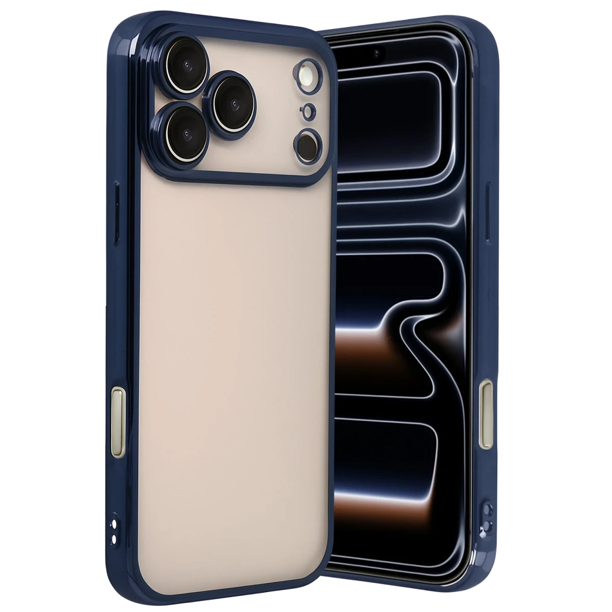 Newface Apple iPhone 17 Pro Max Razer Lensli Silikon - Lacivert