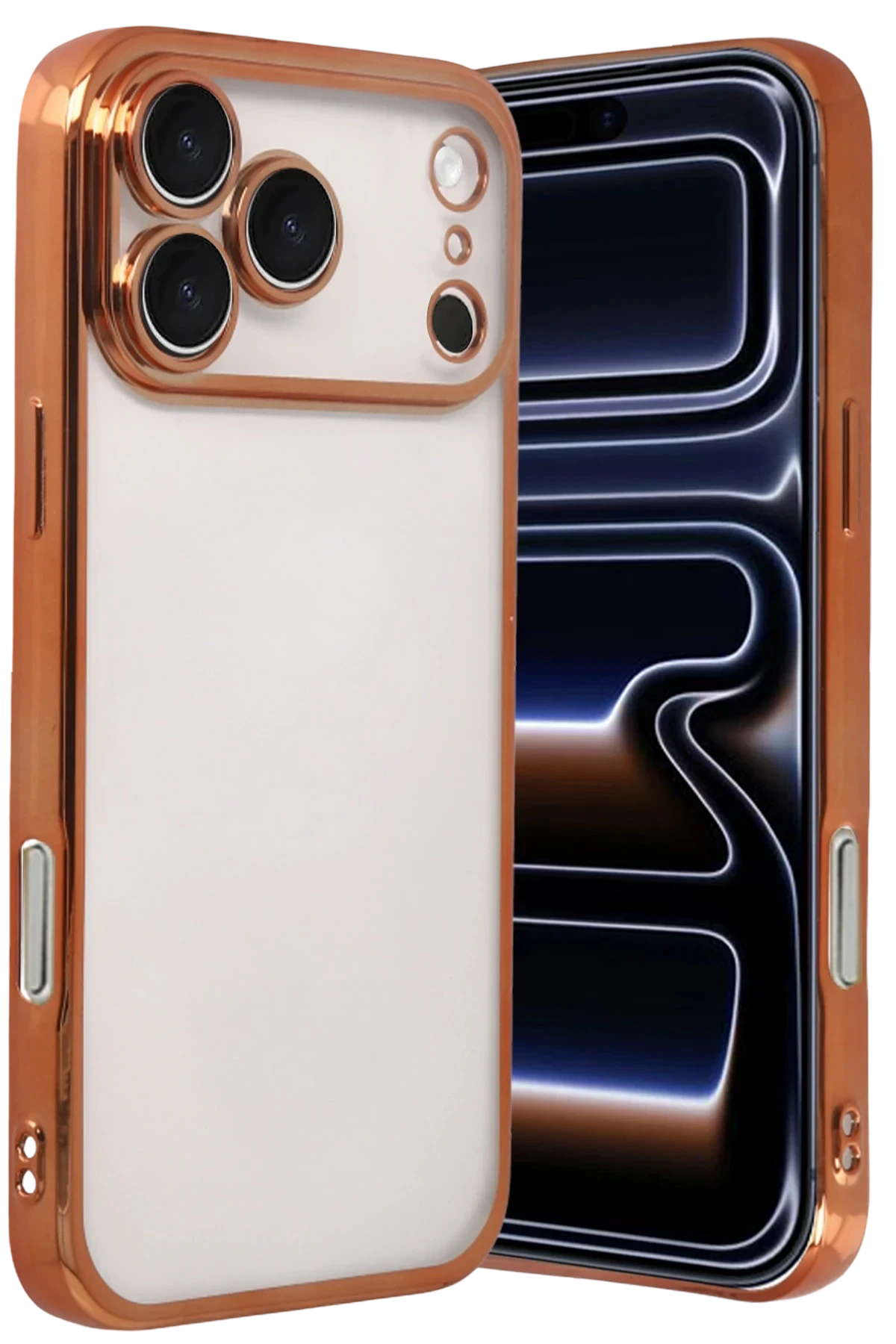 Newface Apple iPhone 17 Pro Max Razer Lensli Silikon - Turuncu
