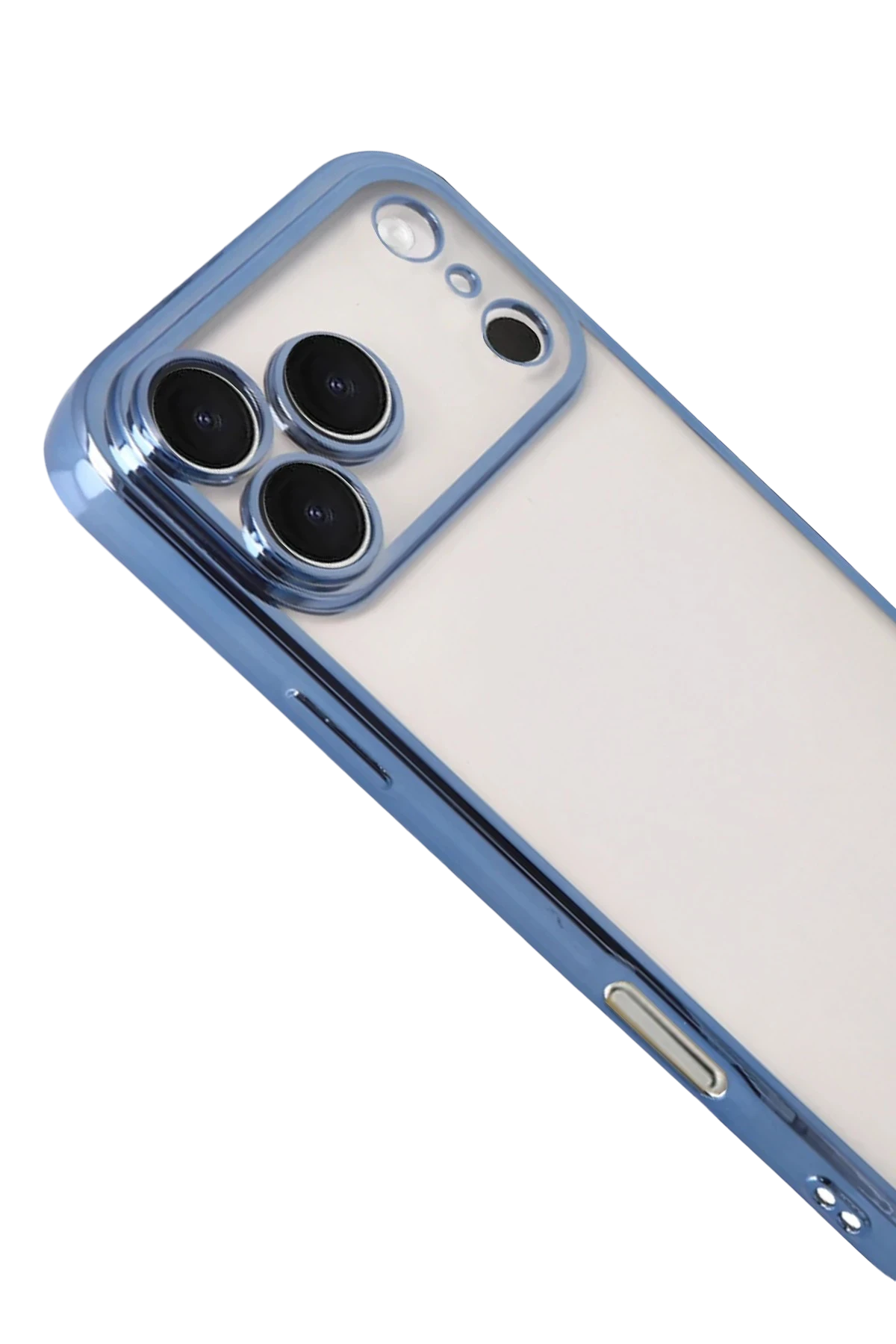 Newface Apple iPhone 17 Pro Razer Lensli Silikon - Açık Mavi