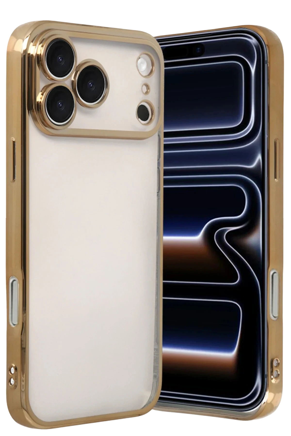 Newface Apple iPhone 17 Pro Razer Lensli Silikon - Gold