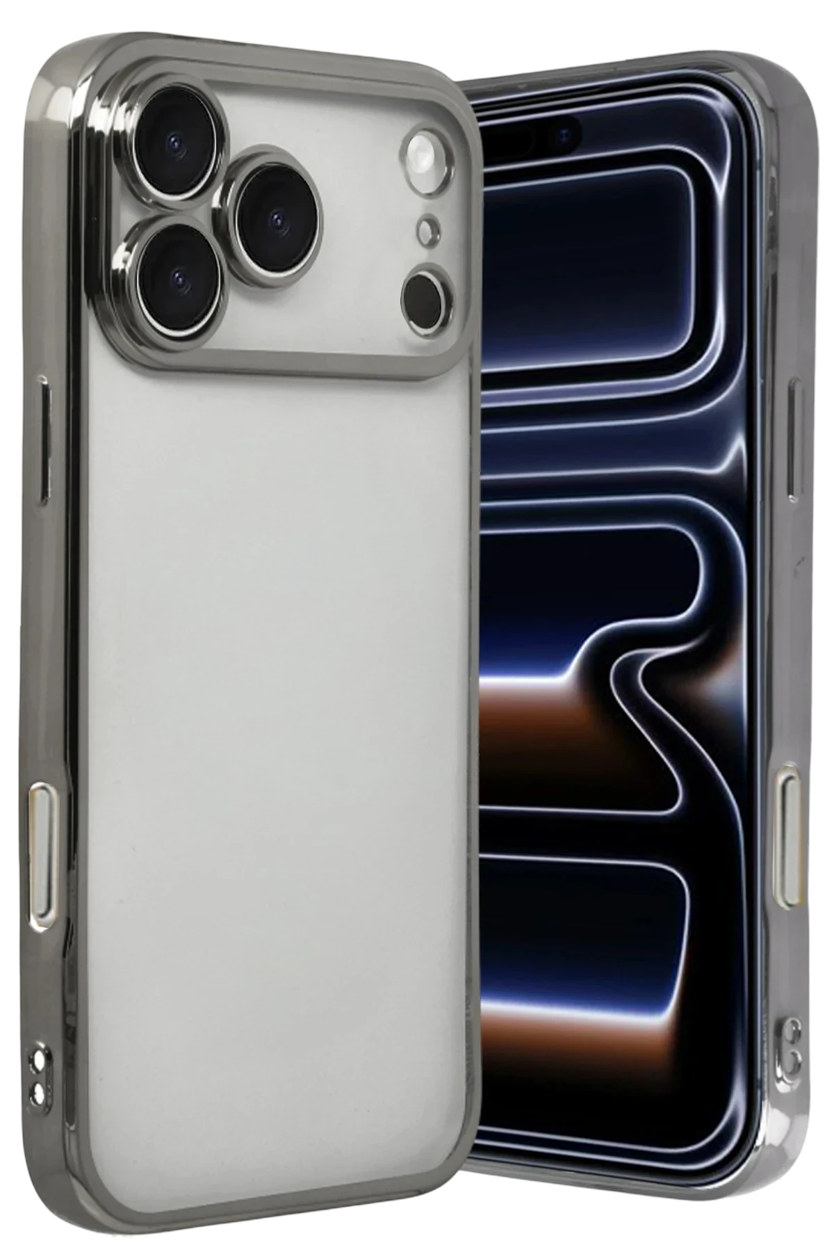 Newface Apple iPhone 17 Pro Razer Lensli Silikon - Titan Gri
