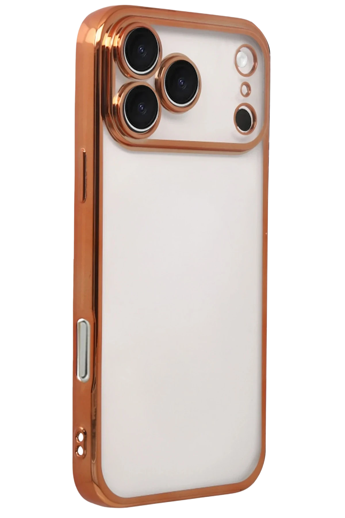 Newface Apple iPhone 17 Pro Razer Lensli Silikon - Turuncu