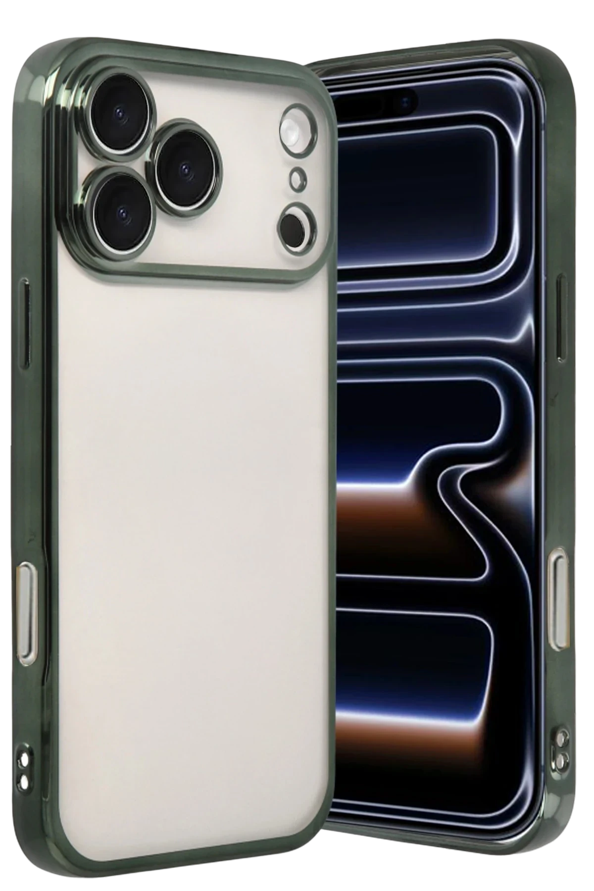 Newface Apple iPhone 17 Pro Razer Lensli Silikon - Yeşil