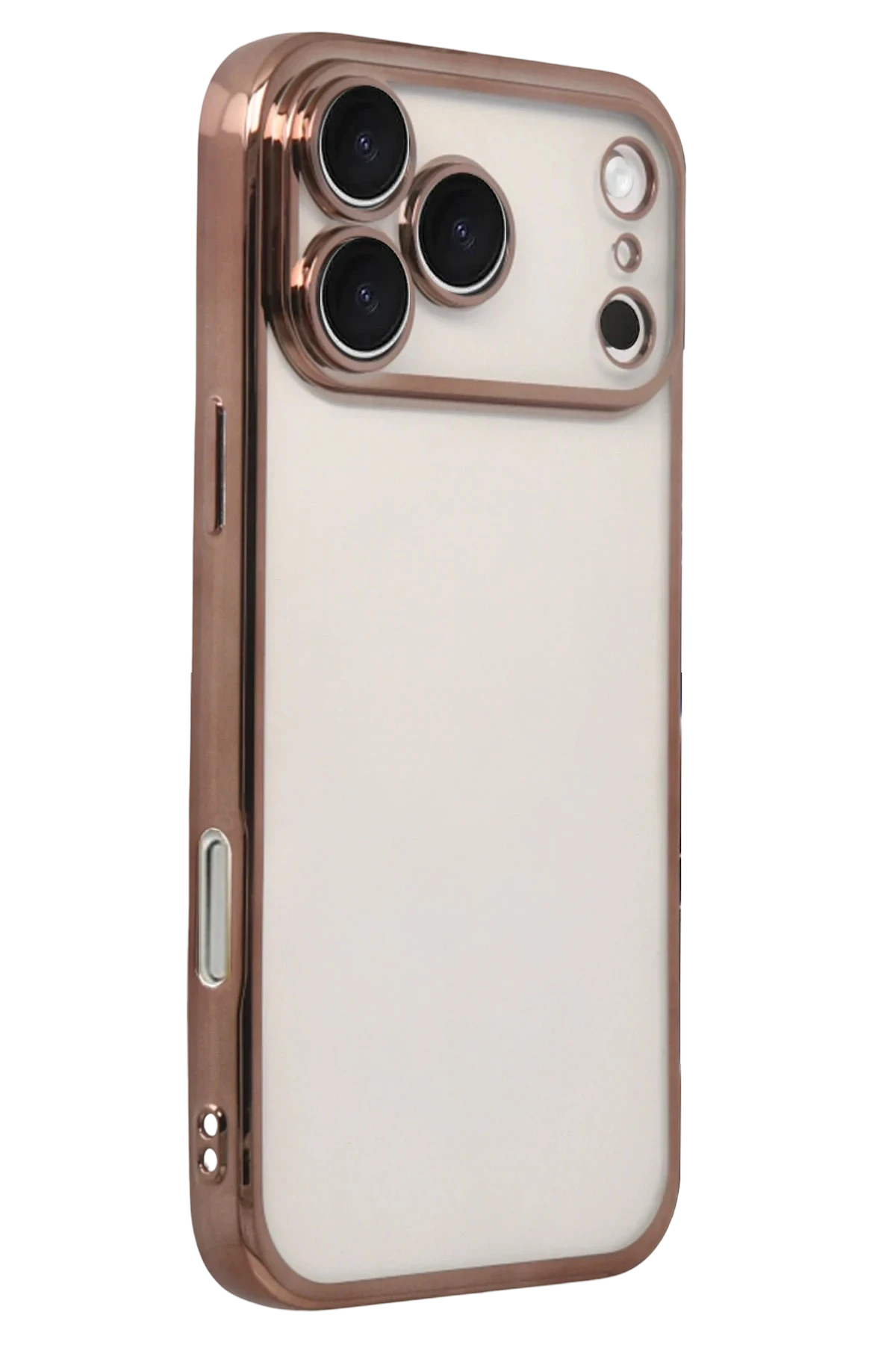 Newface Apple iPhone 17 Pro Max Razer Lensli Silikon - Çöl Titanyum